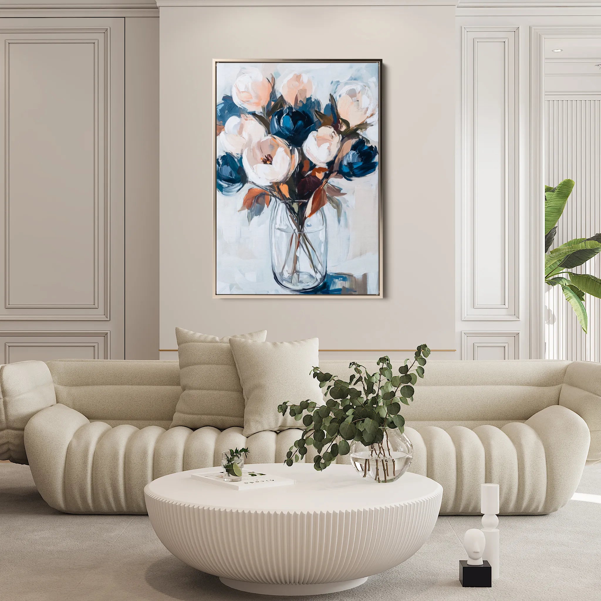 Floral 1411 Canvas Art 60 x 40 cm / Black