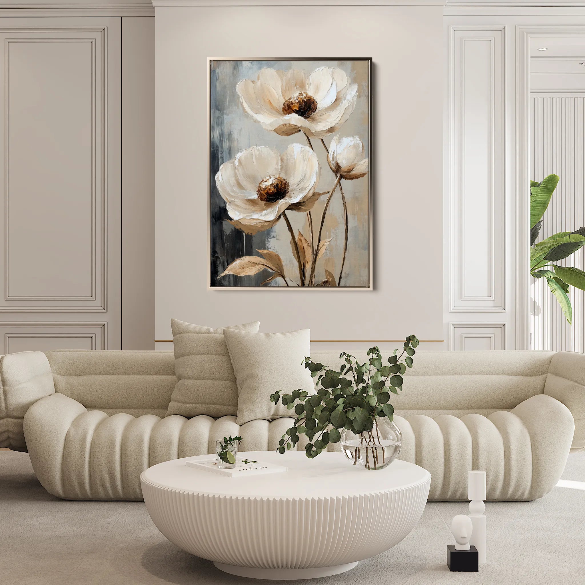 Floral 1412 Canvas Art 60 x 40 cm / Black