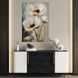 Floral 1412 Canvas Art 60 x 40 cm / Black
