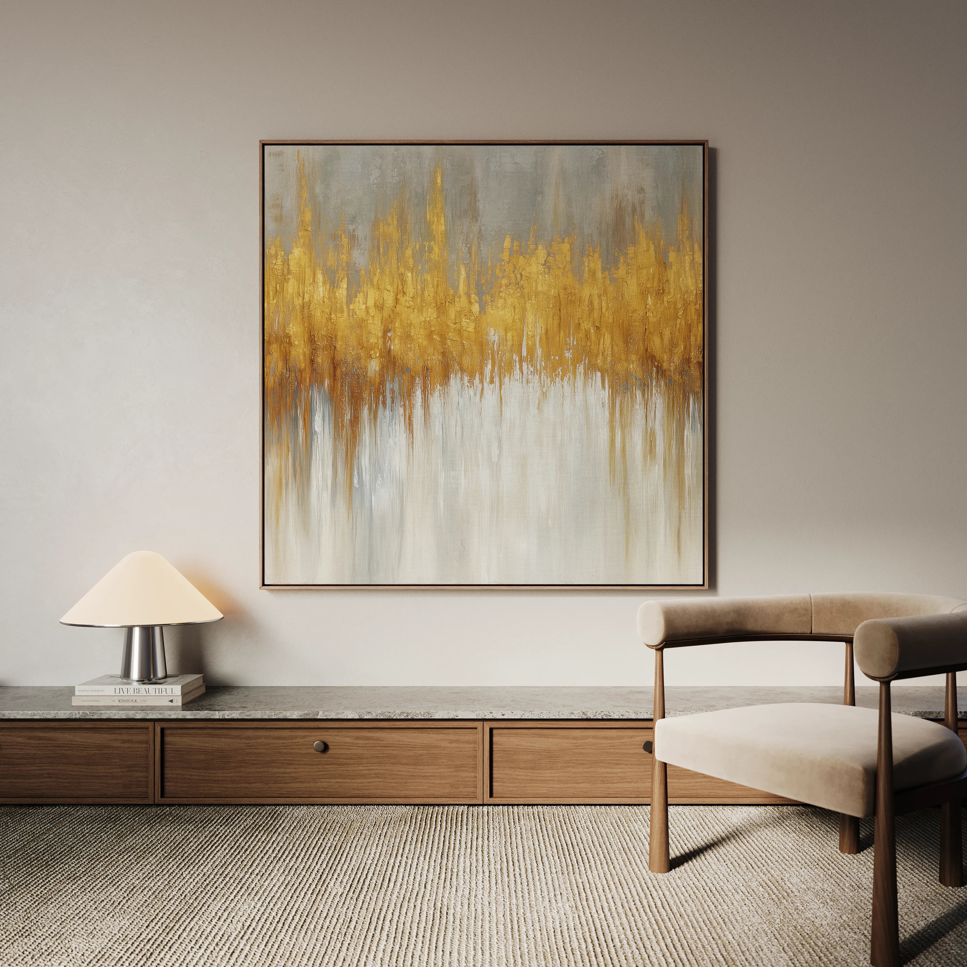 Abstract 1413 Canvas Art 60 x 60 cm / Black