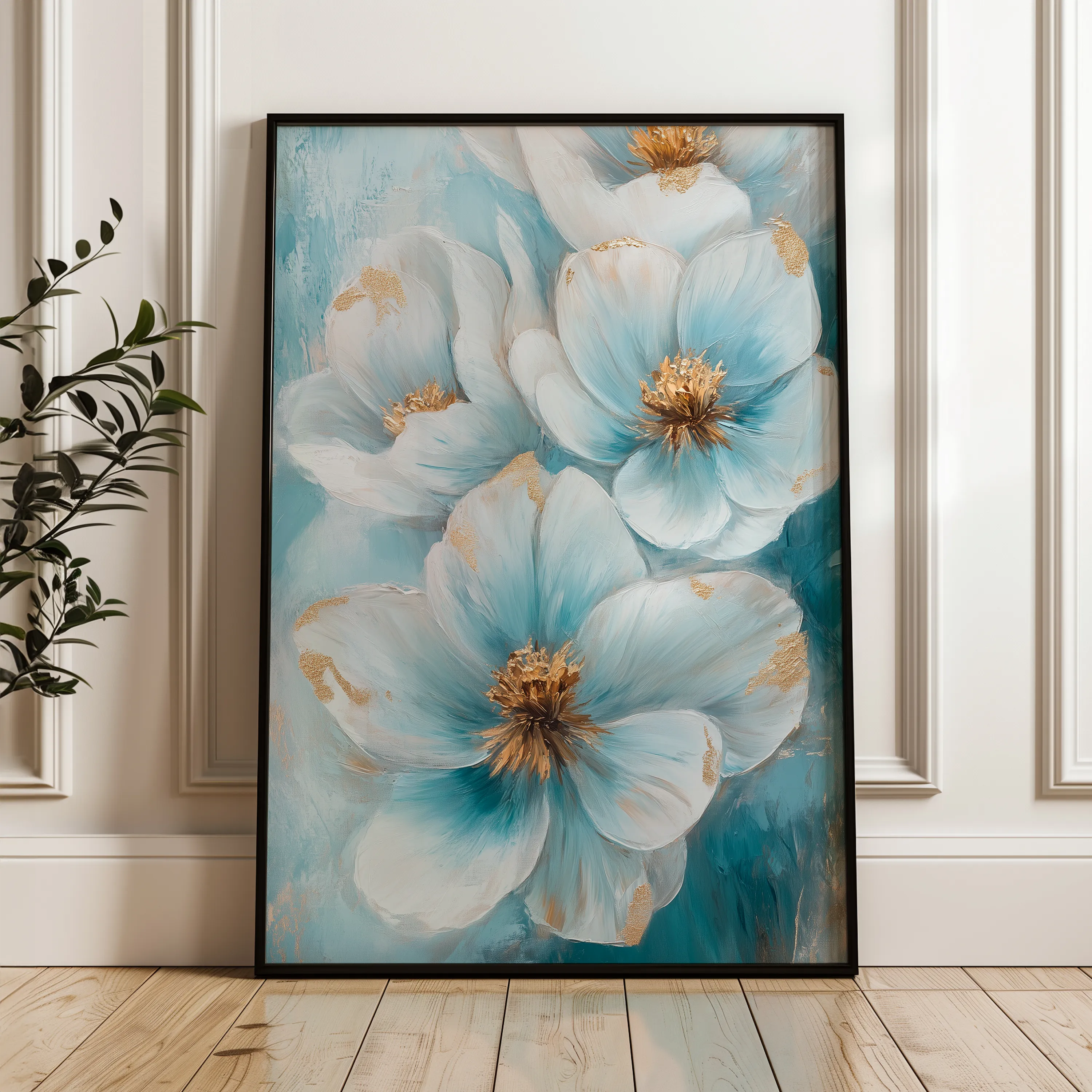 Floral 1413 Canvas Art 60 x 40 cm / Black