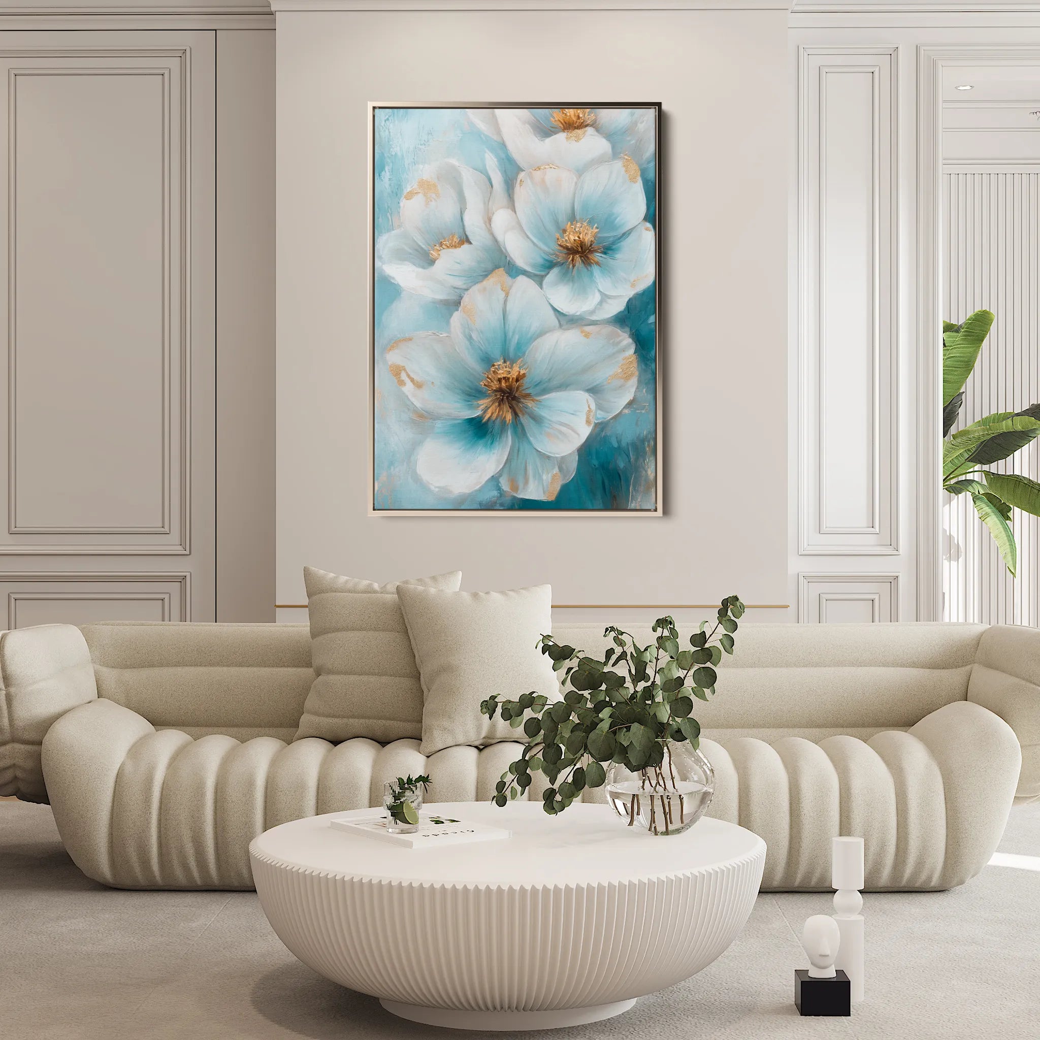 Floral 1413 Canvas Art 60 x 40 cm / Black