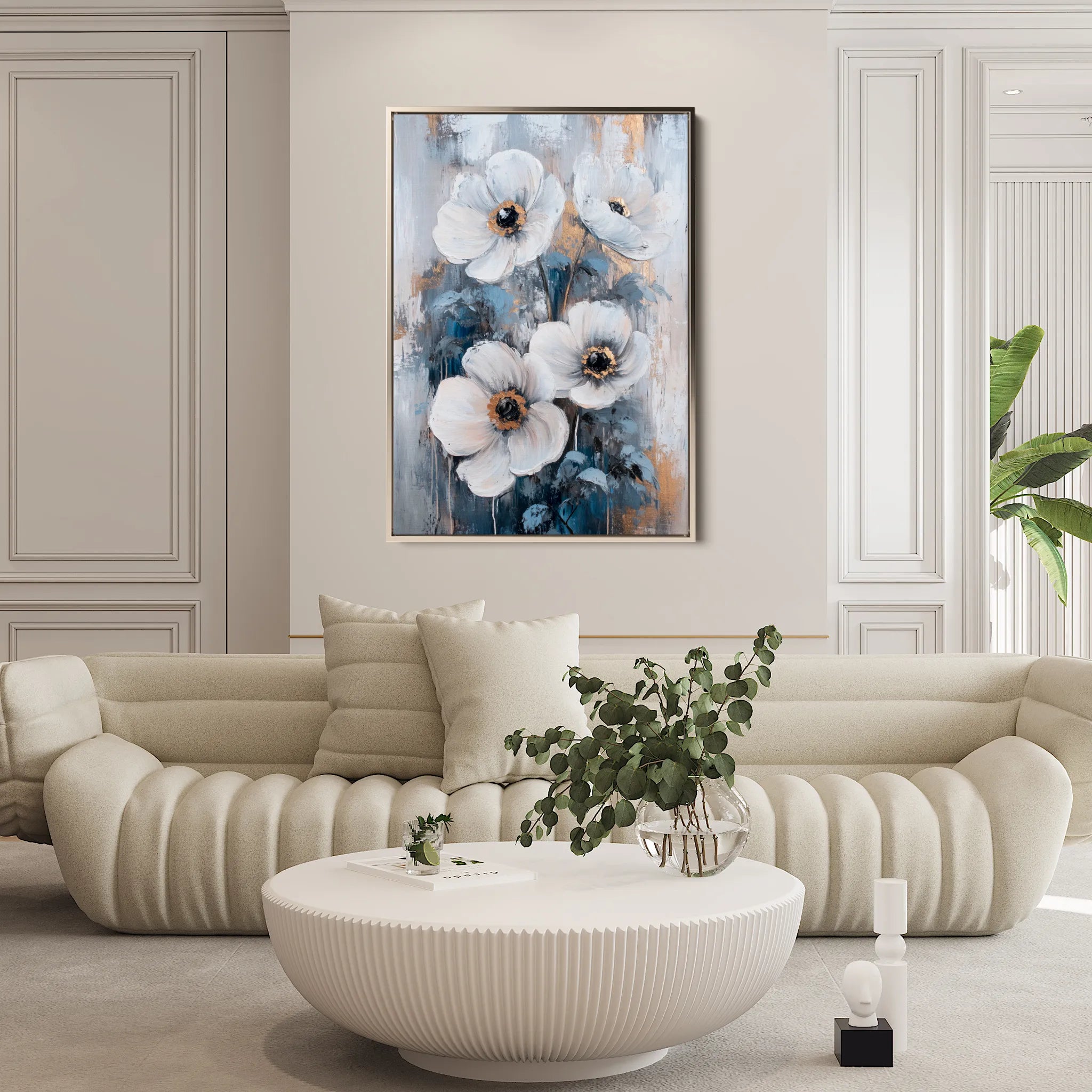 Floral 1414 Canvas Art 60 x 40 cm / Black