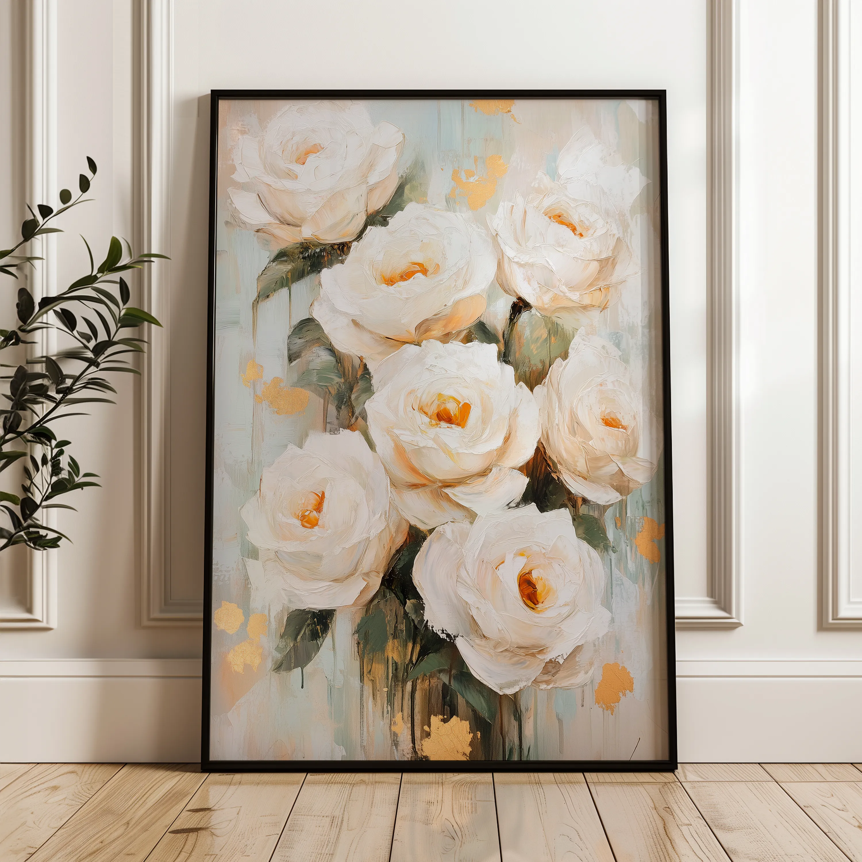 Floral 1415 Canvas Art 60 x 40 cm / Black