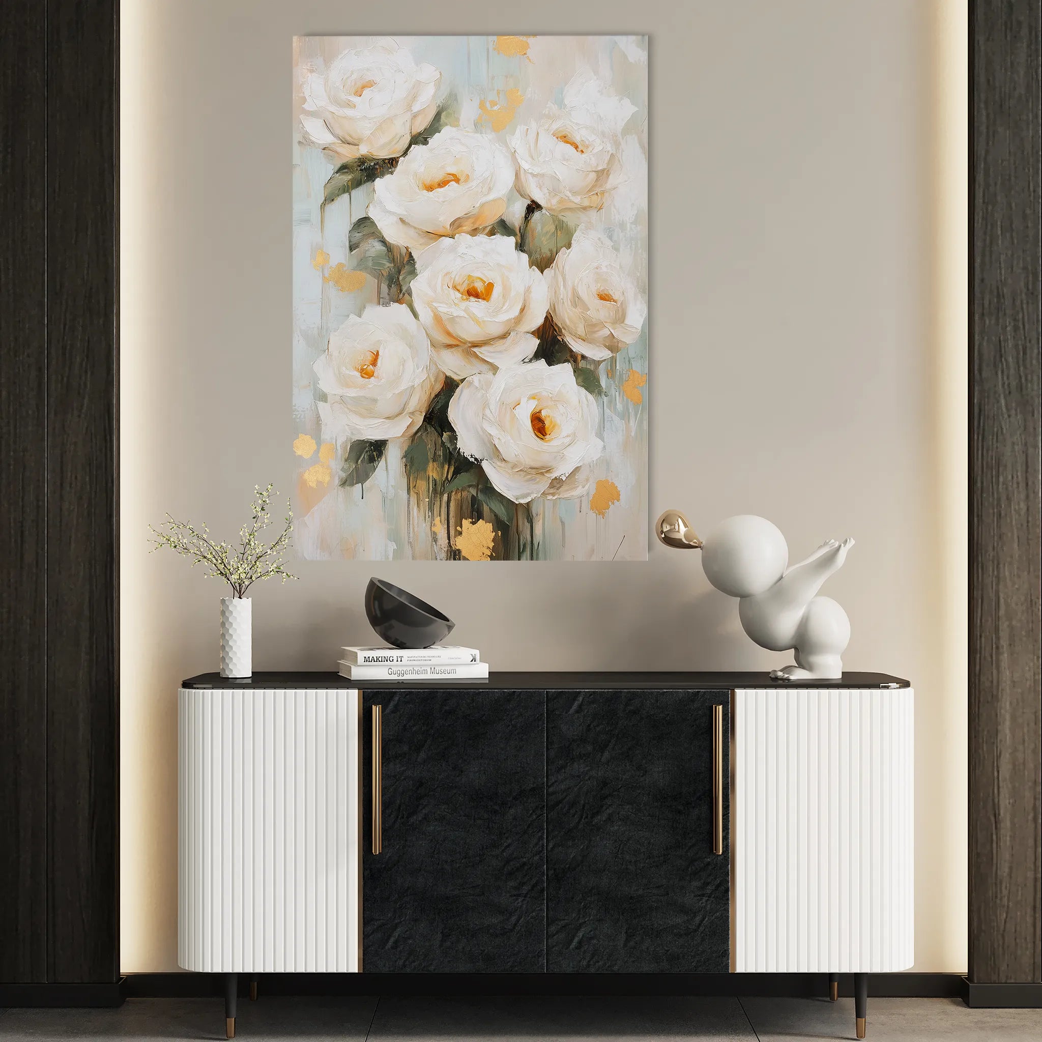 Floral 1415 Canvas Art 60 x 40 cm / Black