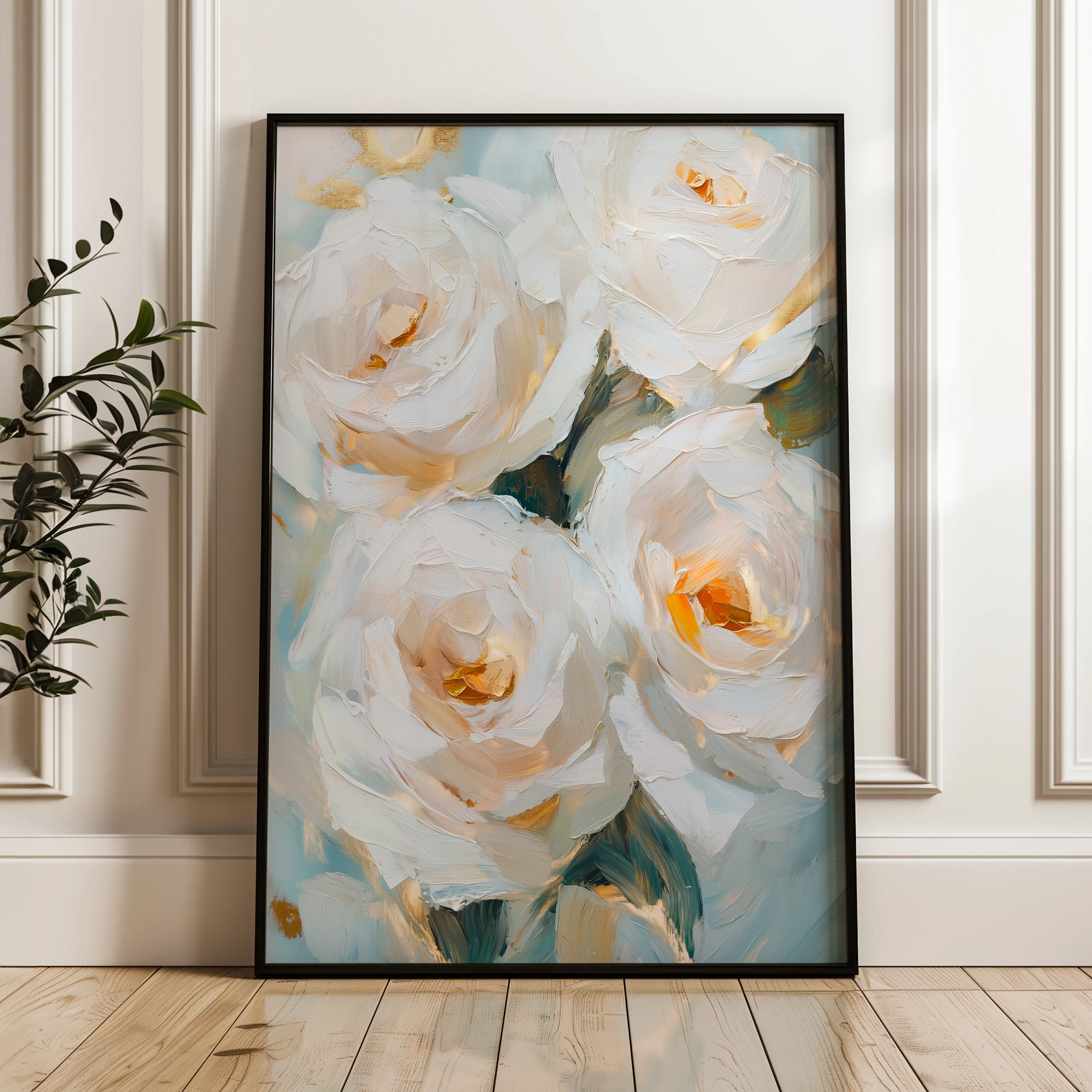 Floral 1416 Canvas Art 60 x 40 cm / Black