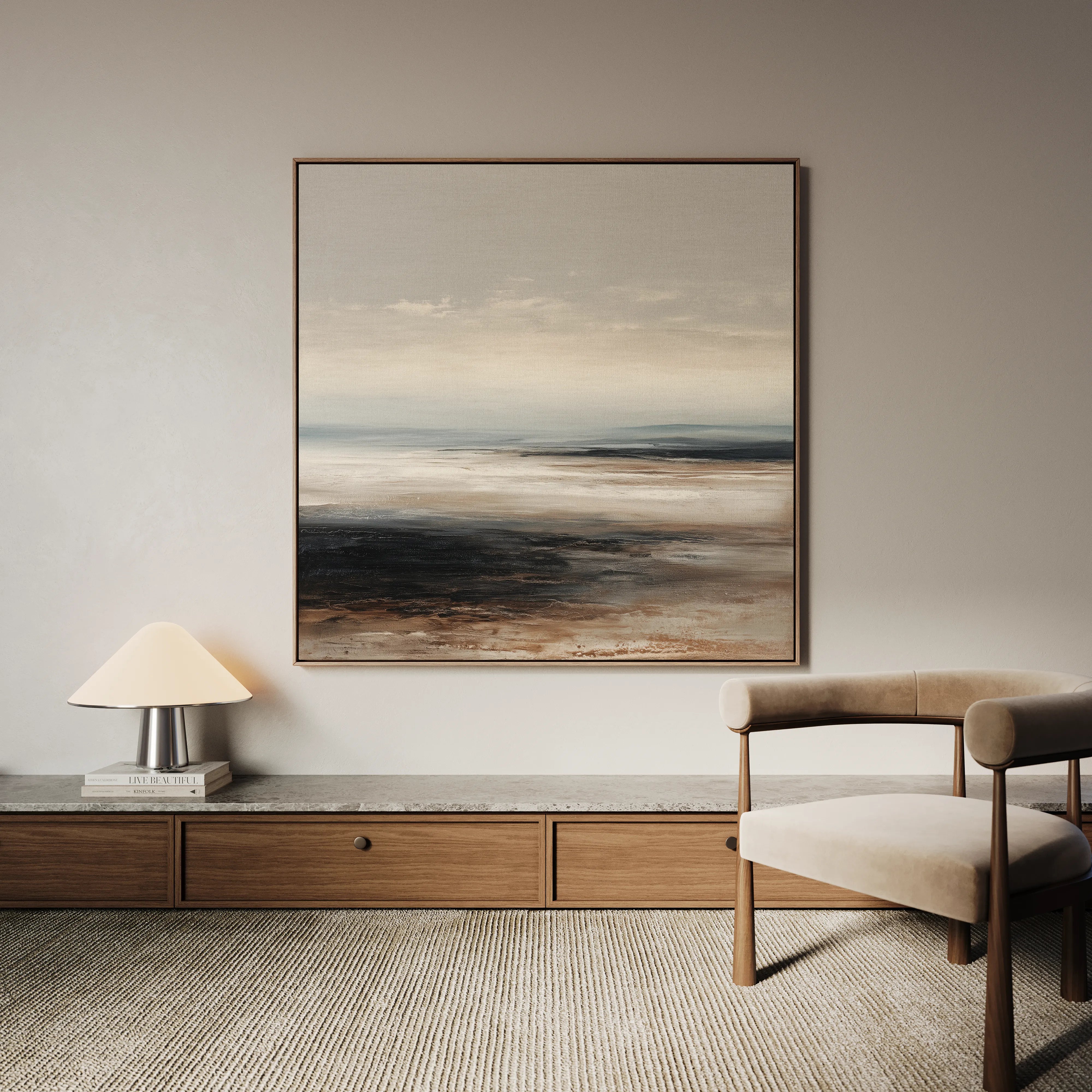 Abstract 1417 Canvas Art 60 x 60 cm / Black