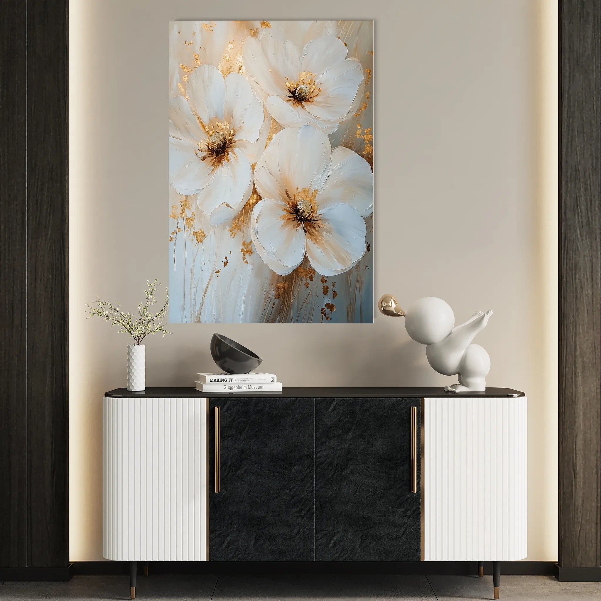 Floral 1417 Canvas Art 60 x 40 cm / Black