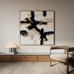 Abstract 1418 Canvas Art 60 x 60 cm / Black