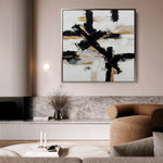 Abstract 1418 Canvas Art 60 x 60 cm / Black