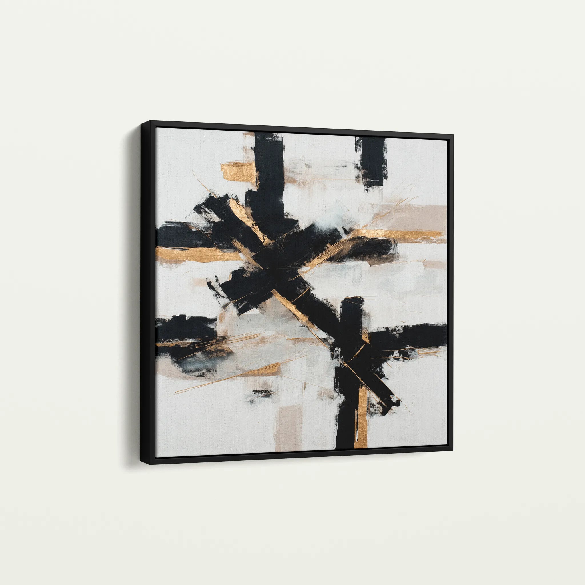 Abstract 1418 Canvas Art 60 x 60 cm / Black