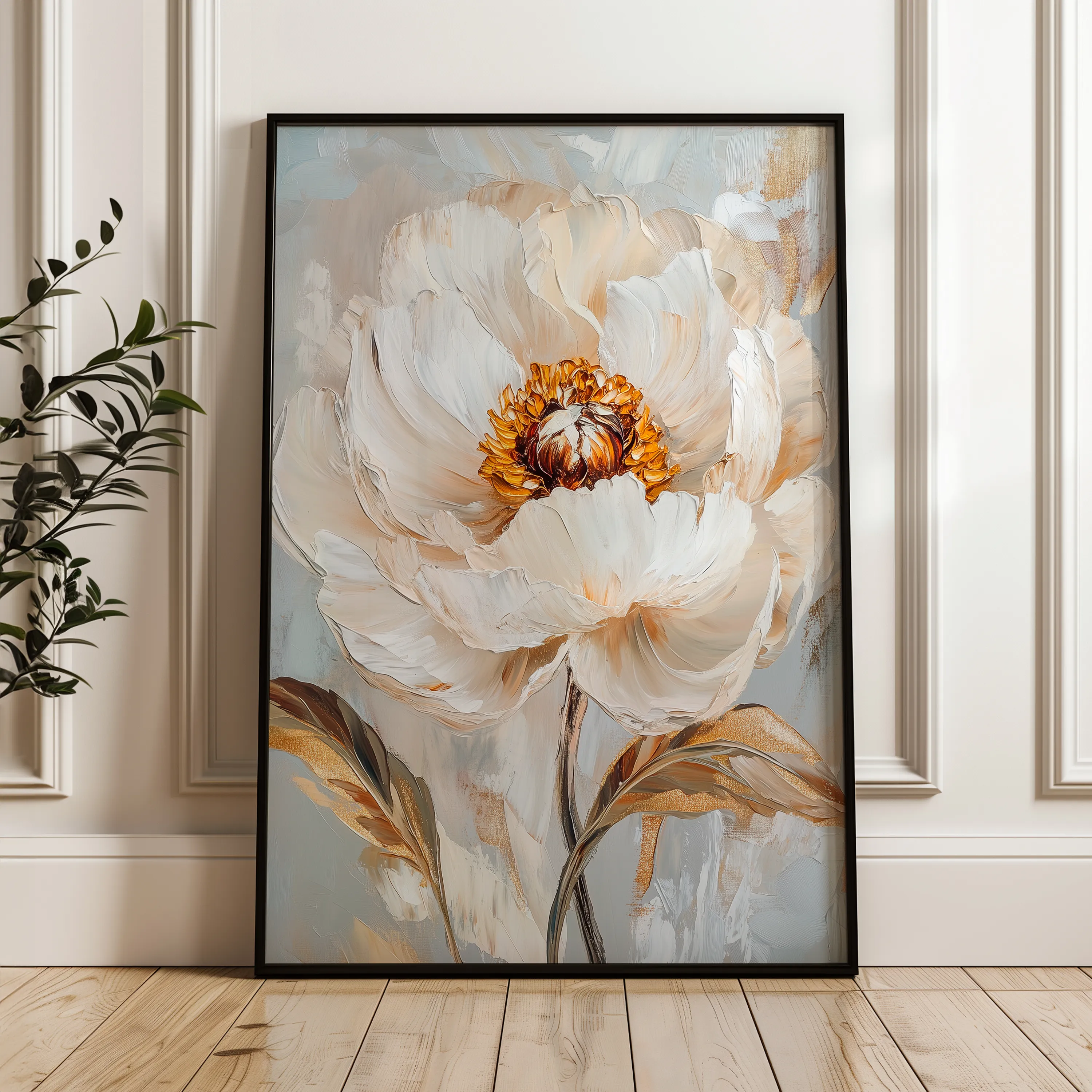 Floral 1418 Canvas Art 60 x 40 cm / Black