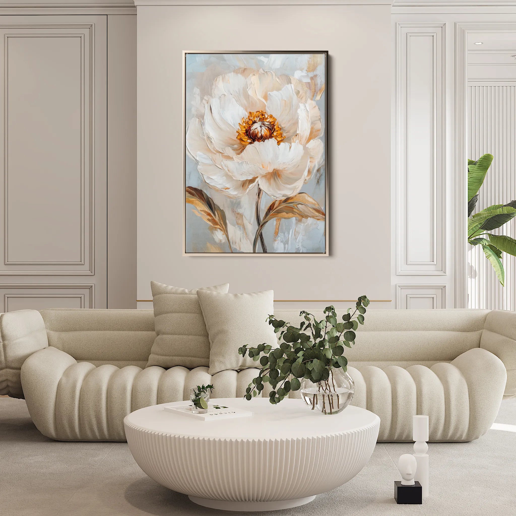 Floral 1418 Canvas Art 60 x 40 cm / Black