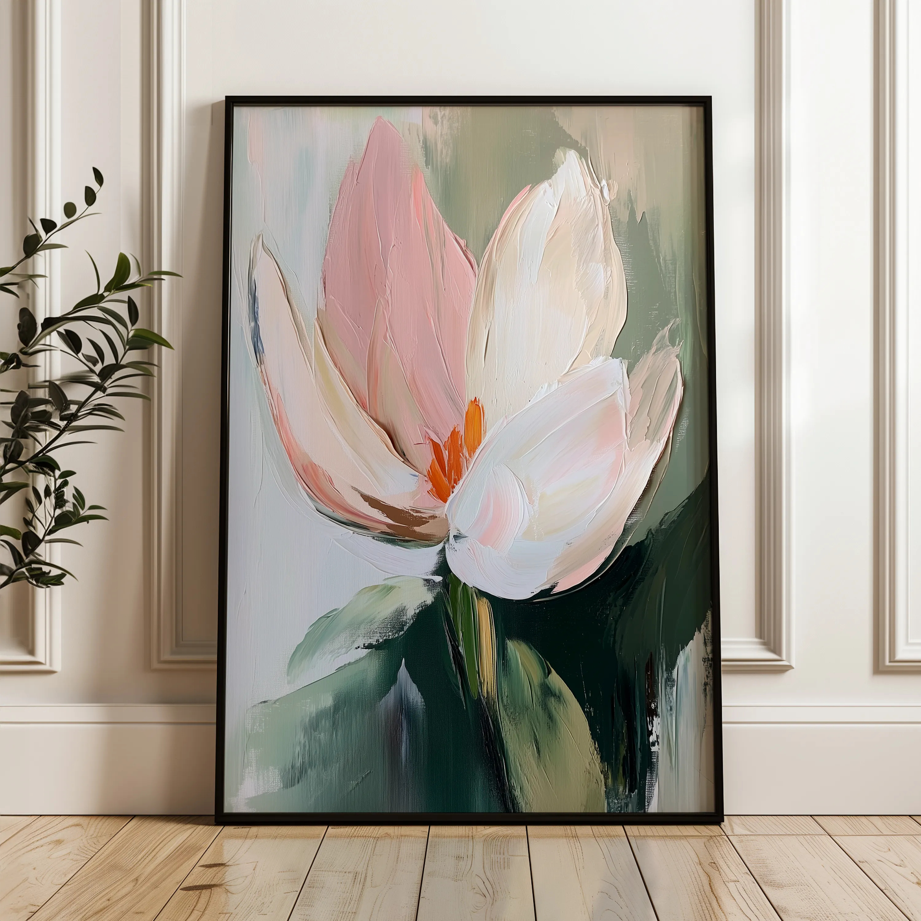 Floral 1419 Canvas Art 60 x 40 cm / Black