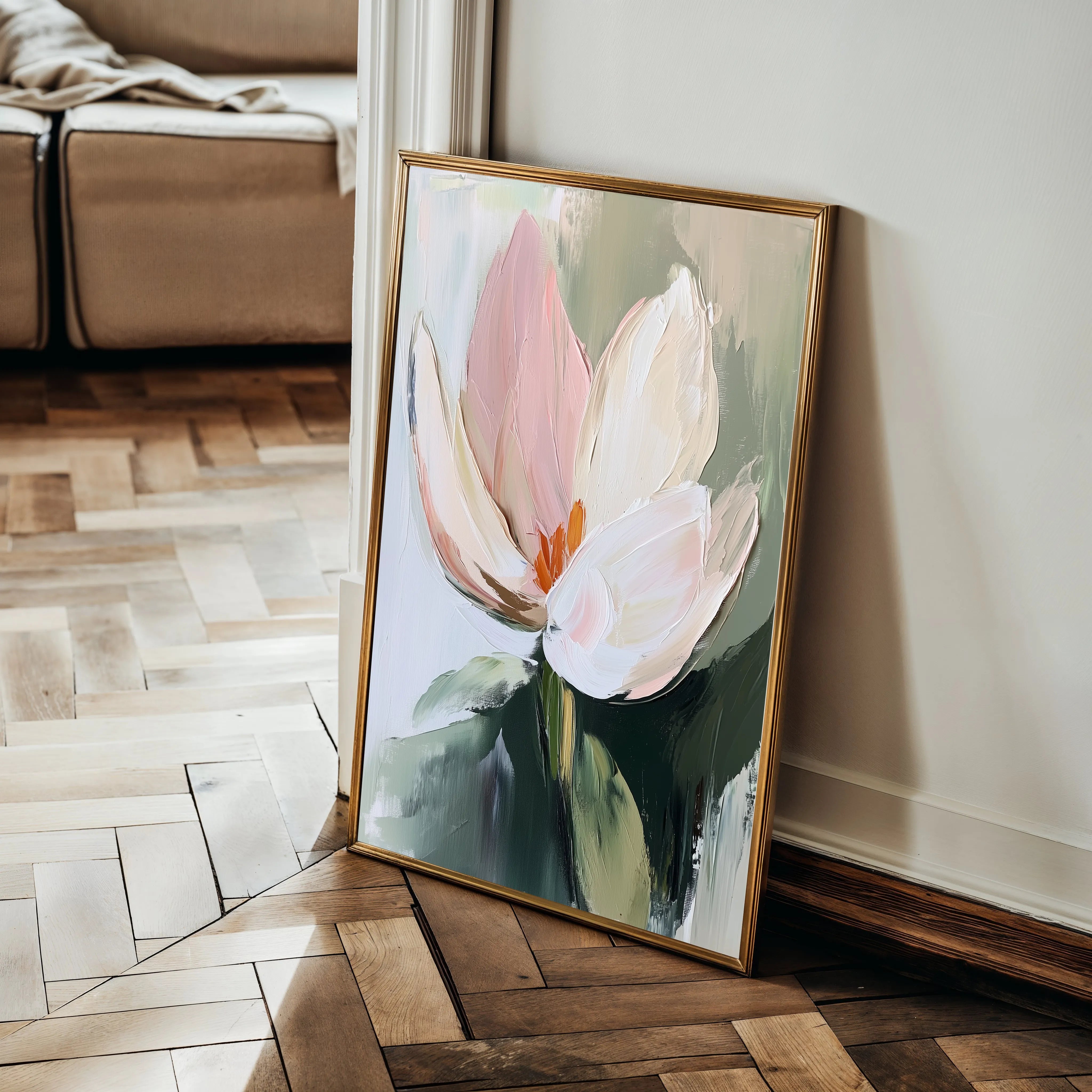 Floral 1419 Canvas Art 60 x 40 cm / Black