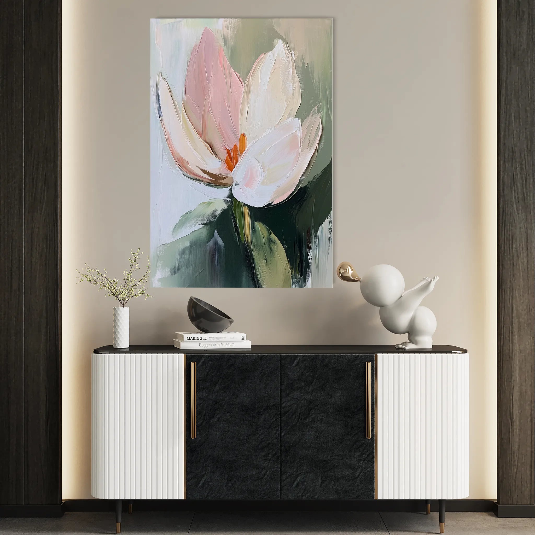 Floral 1419 Canvas Art 60 x 40 cm / Black