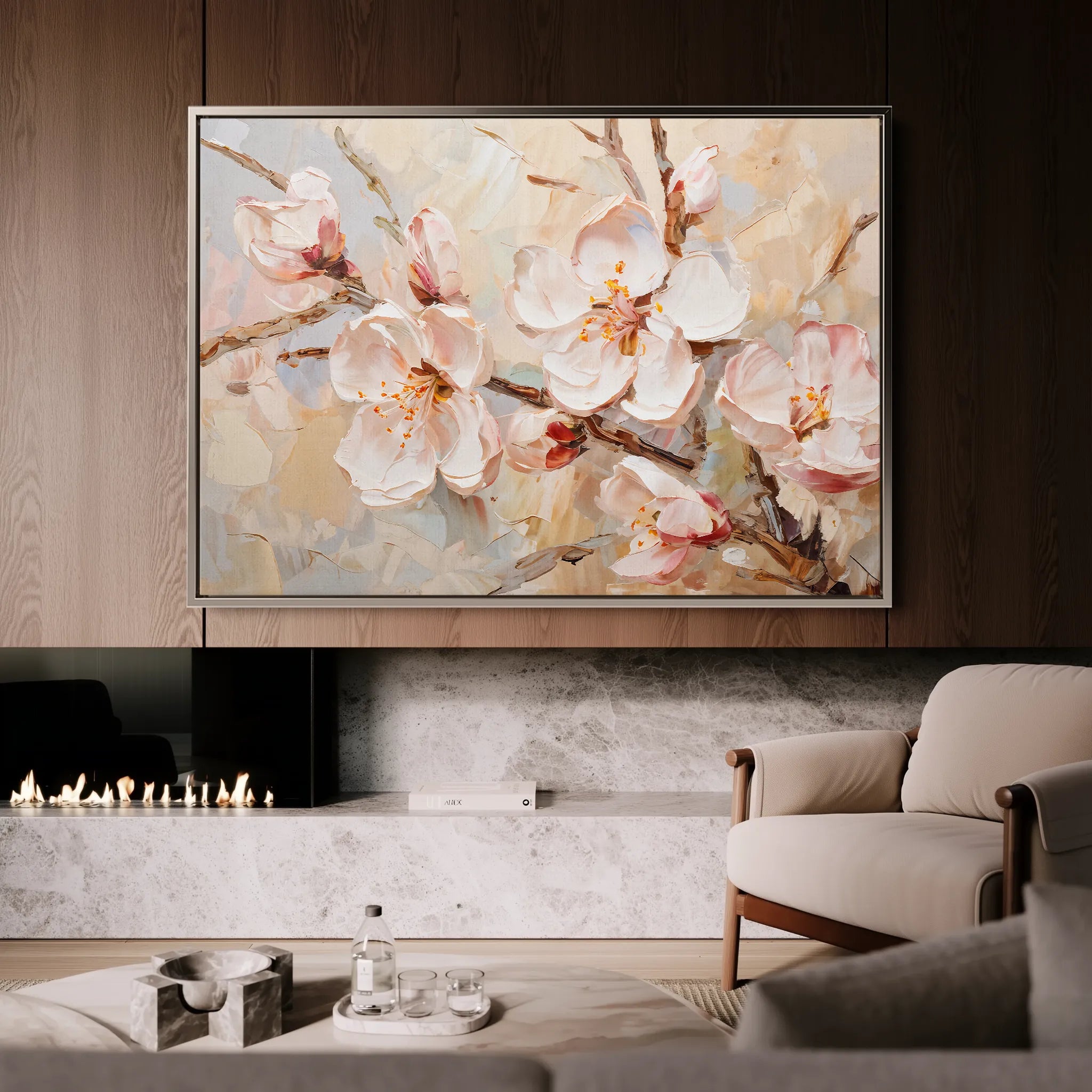 Floral 142 Canvas Art 60 x 40 cm / Black