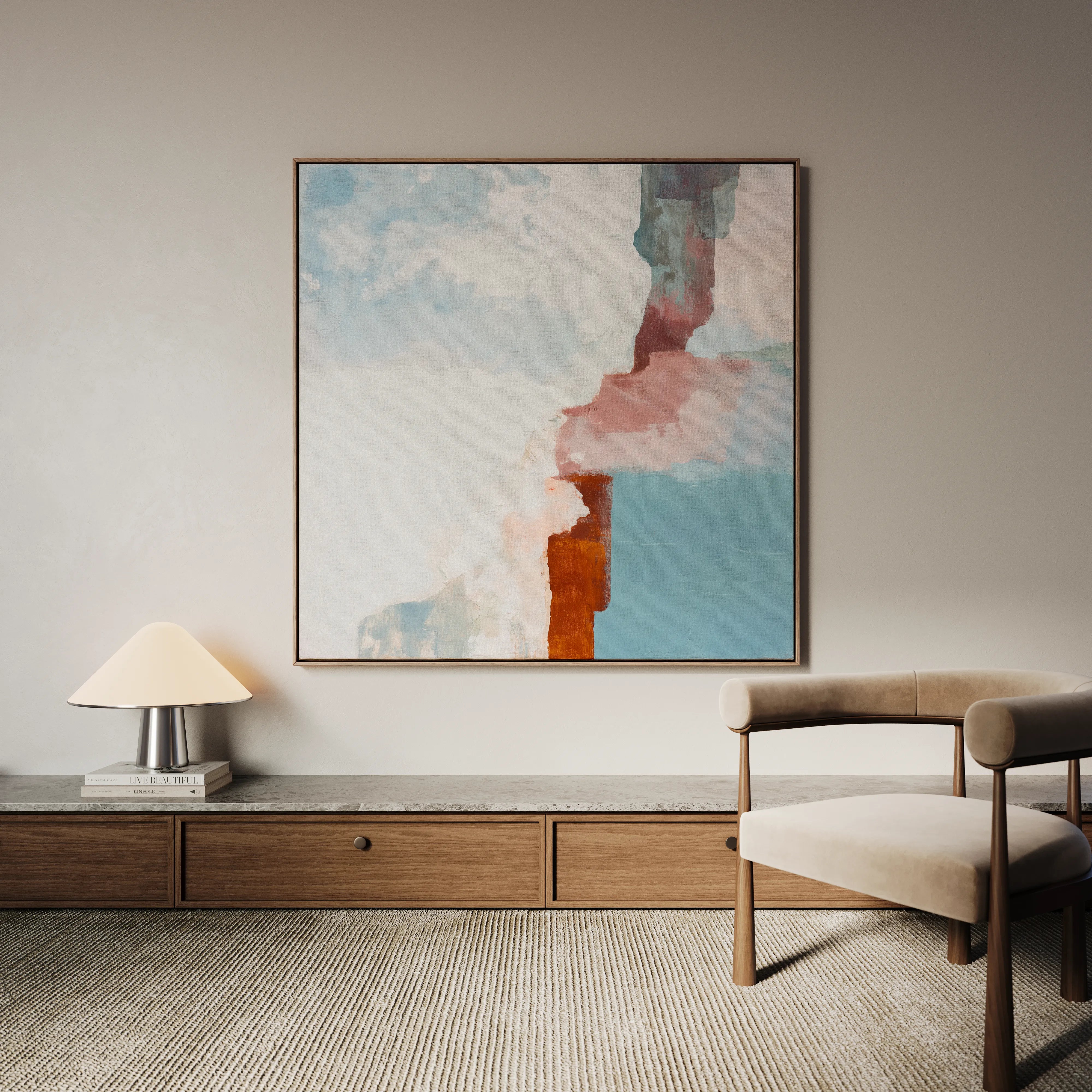 Abstract 1420 Canvas Art 60 x 60 cm / Black