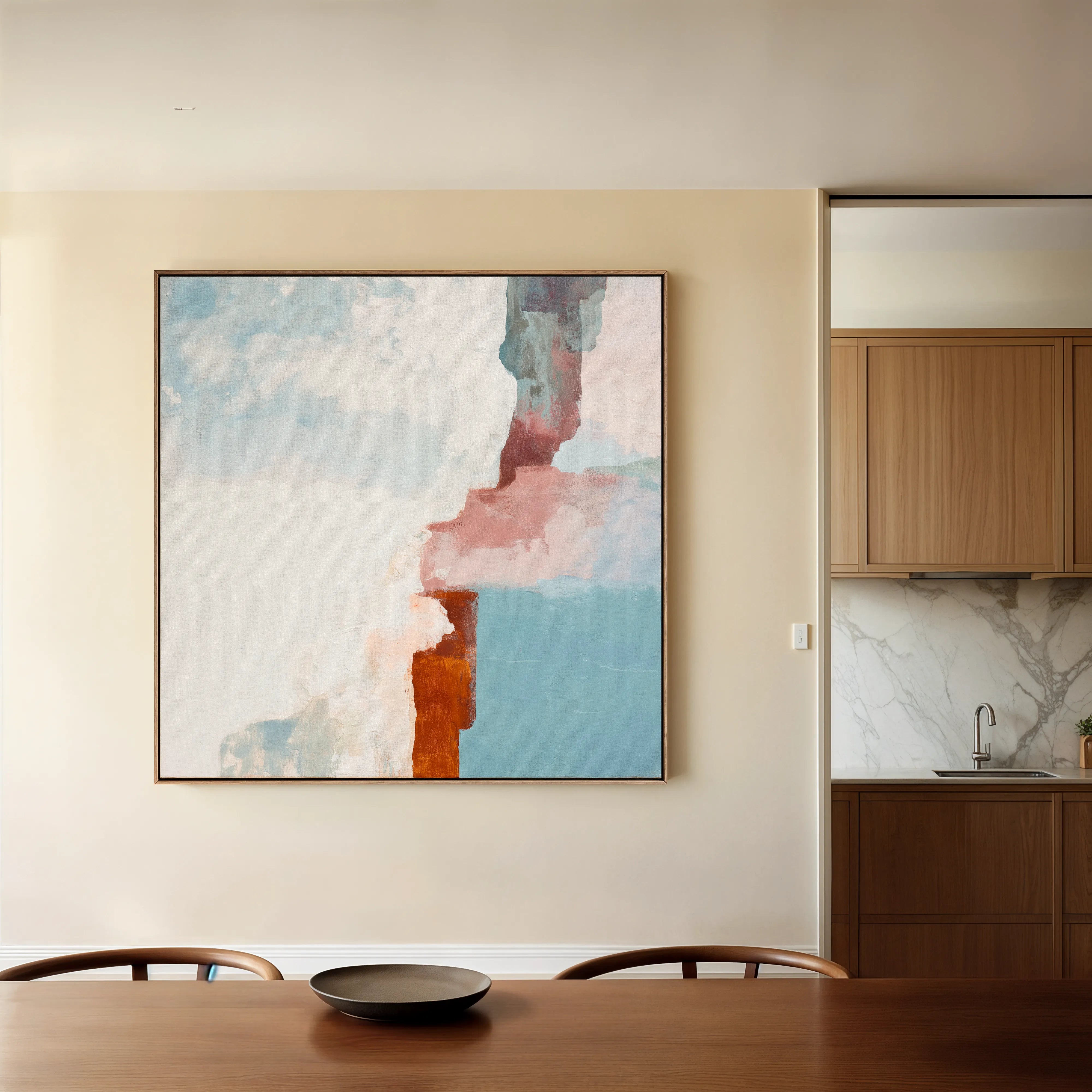 Abstract 1420 Canvas Art 60 x 60 cm / Black