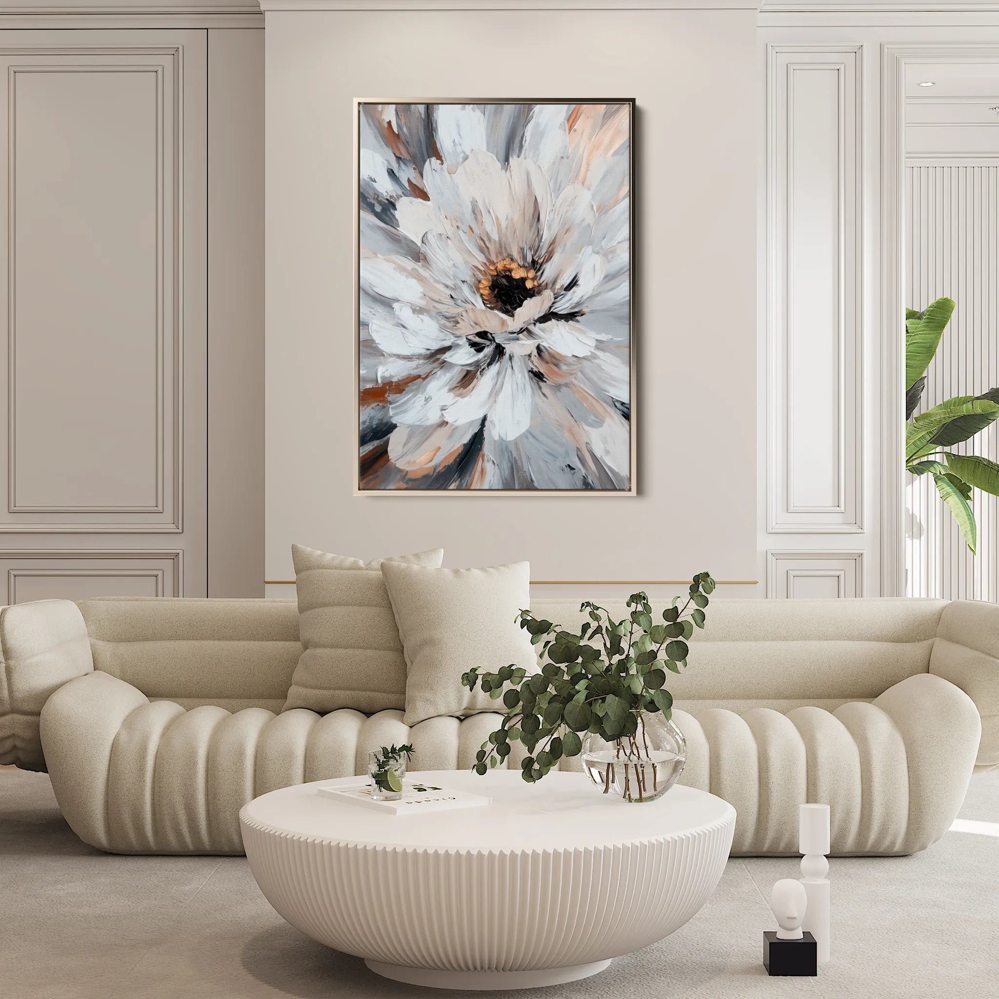 Floral 1420 Canvas Art 60 x 40 cm / Black
