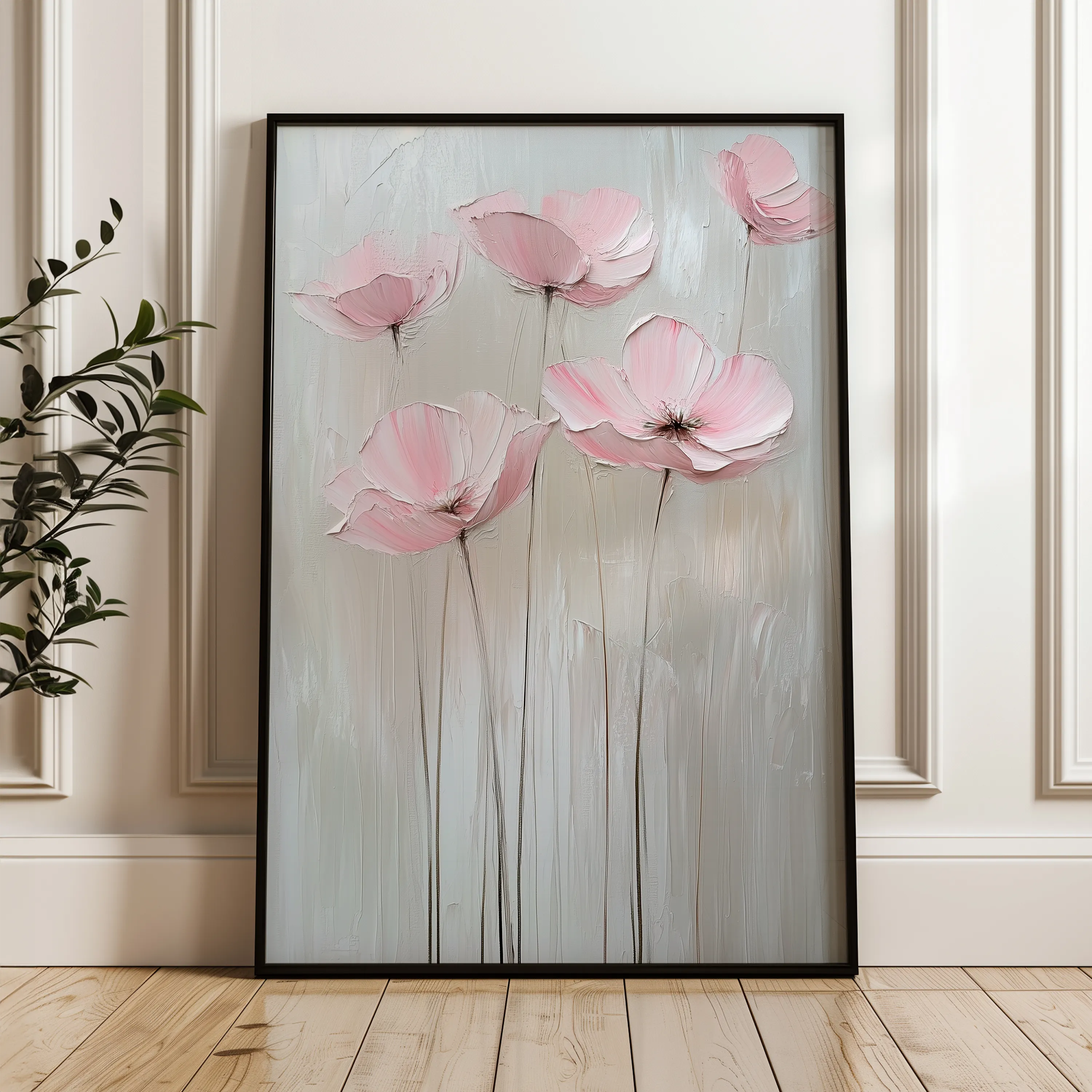 Floral 1422 Canvas Art 60 x 40 cm / Black