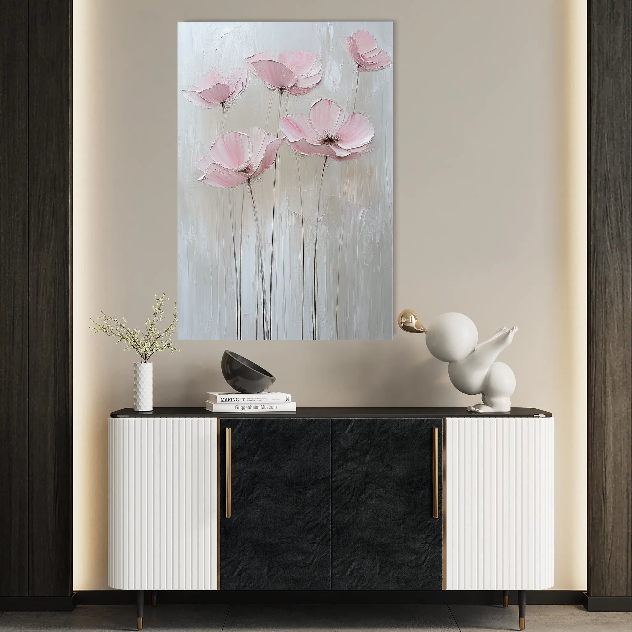 Floral 1422 Canvas Art 60 x 40 cm / Black