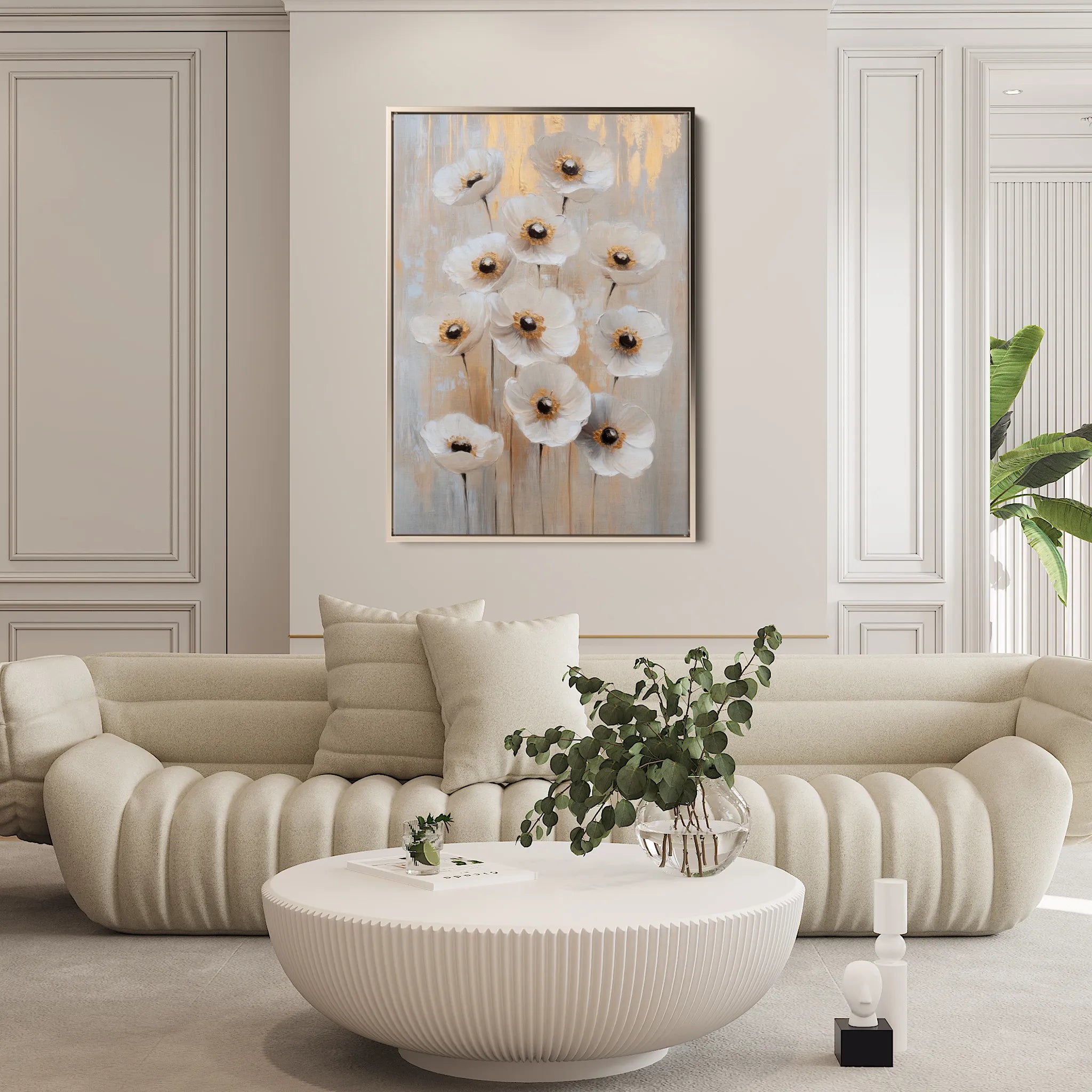 Floral 1423 Canvas Art 60 x 40 cm / Black