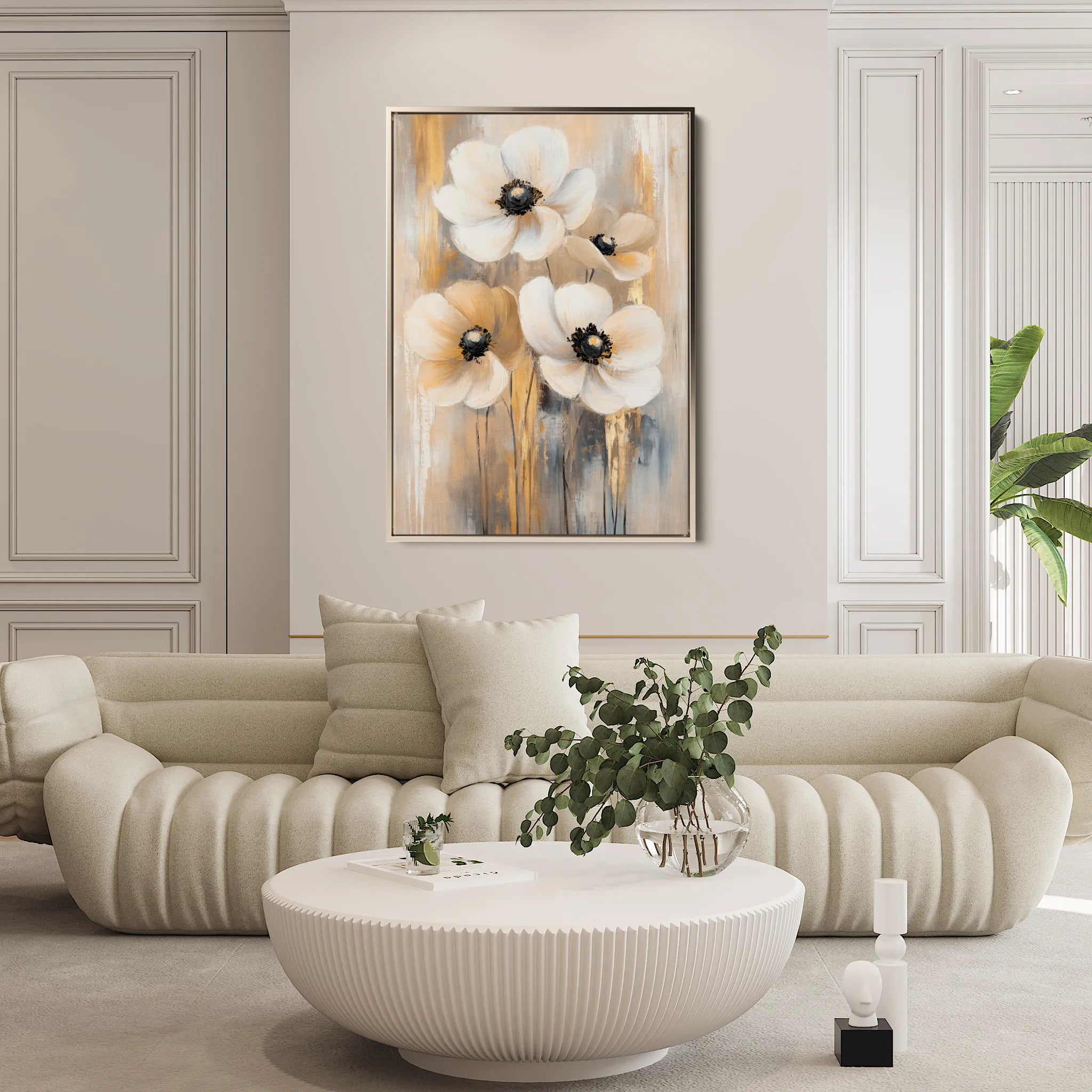 Floral 1424 Canvas Art 60 x 40 cm / Black