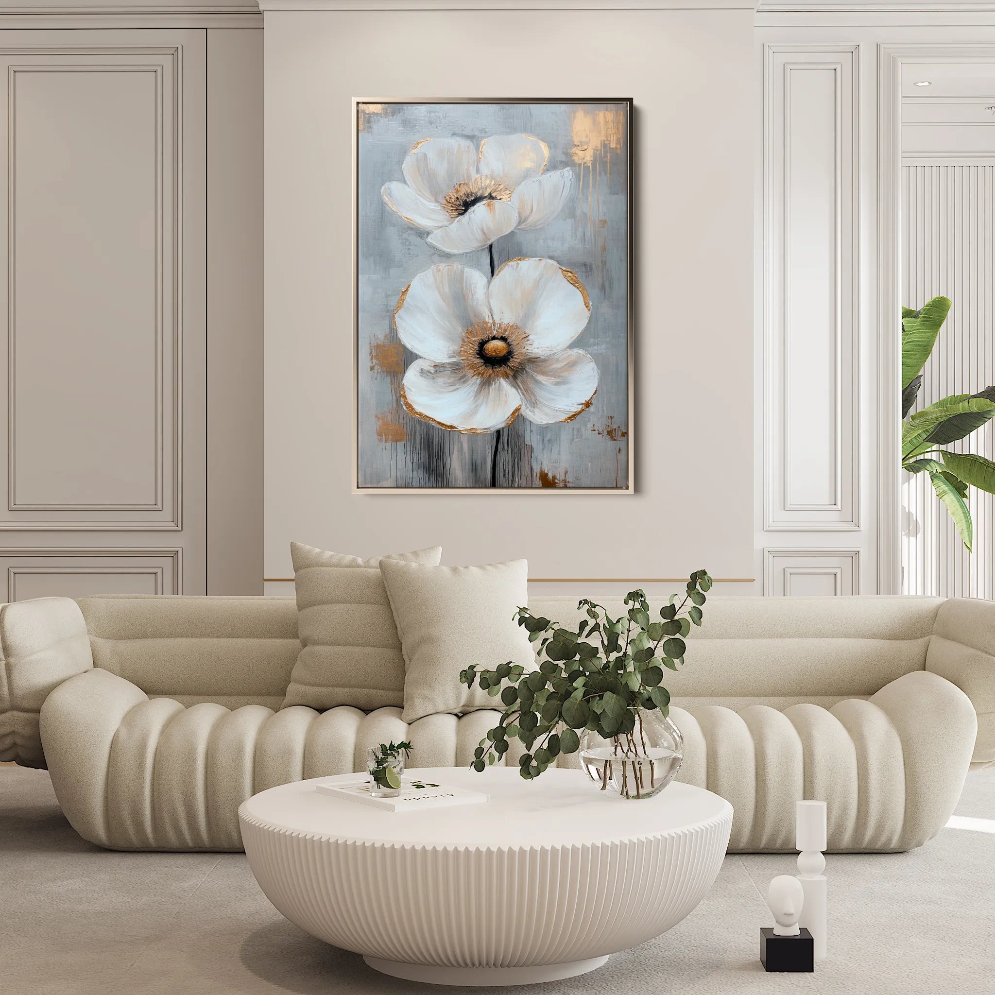Floral 1425 Canvas Art 60 x 40 cm / Black