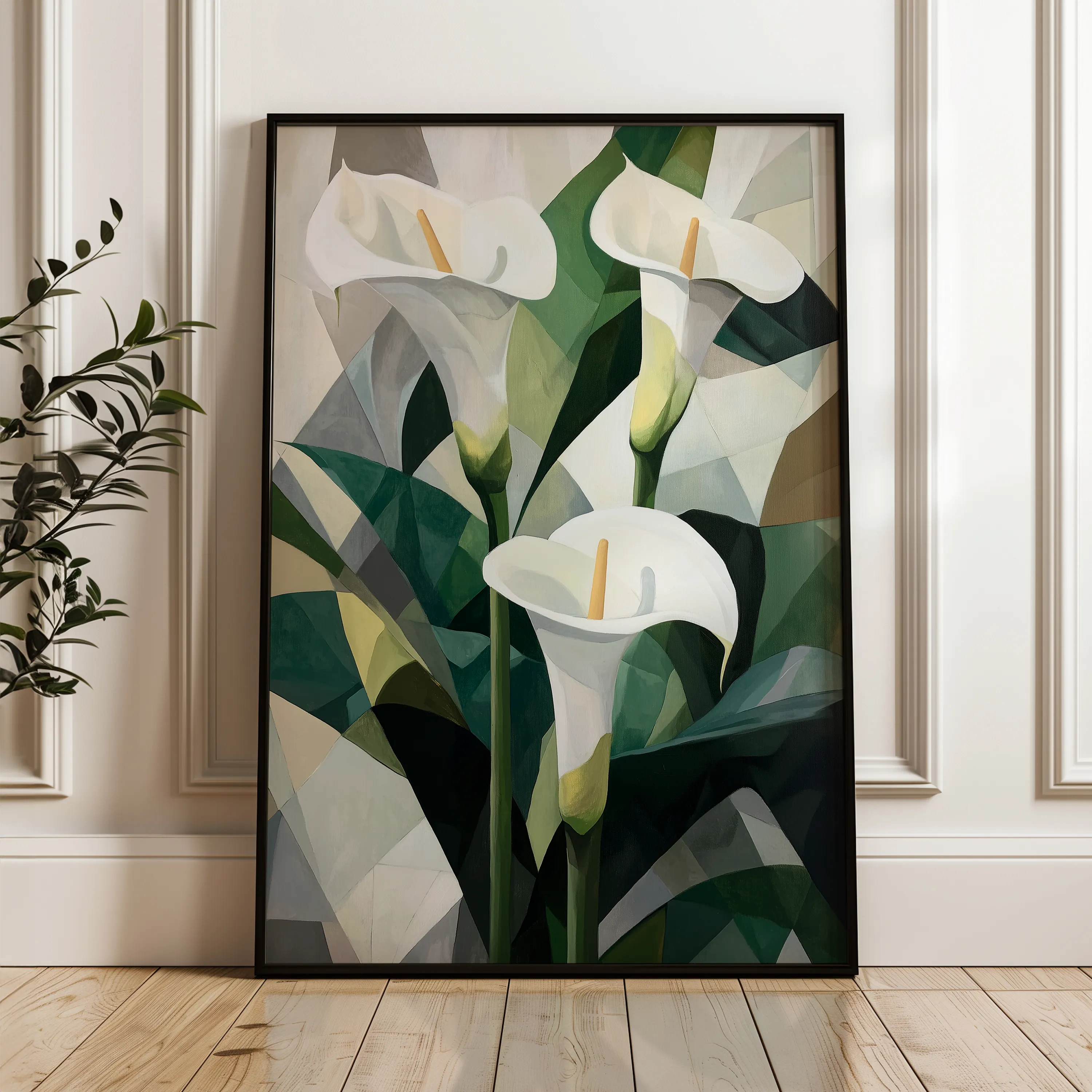 Floral 1426 Canvas Art 60 x 40 cm / Black