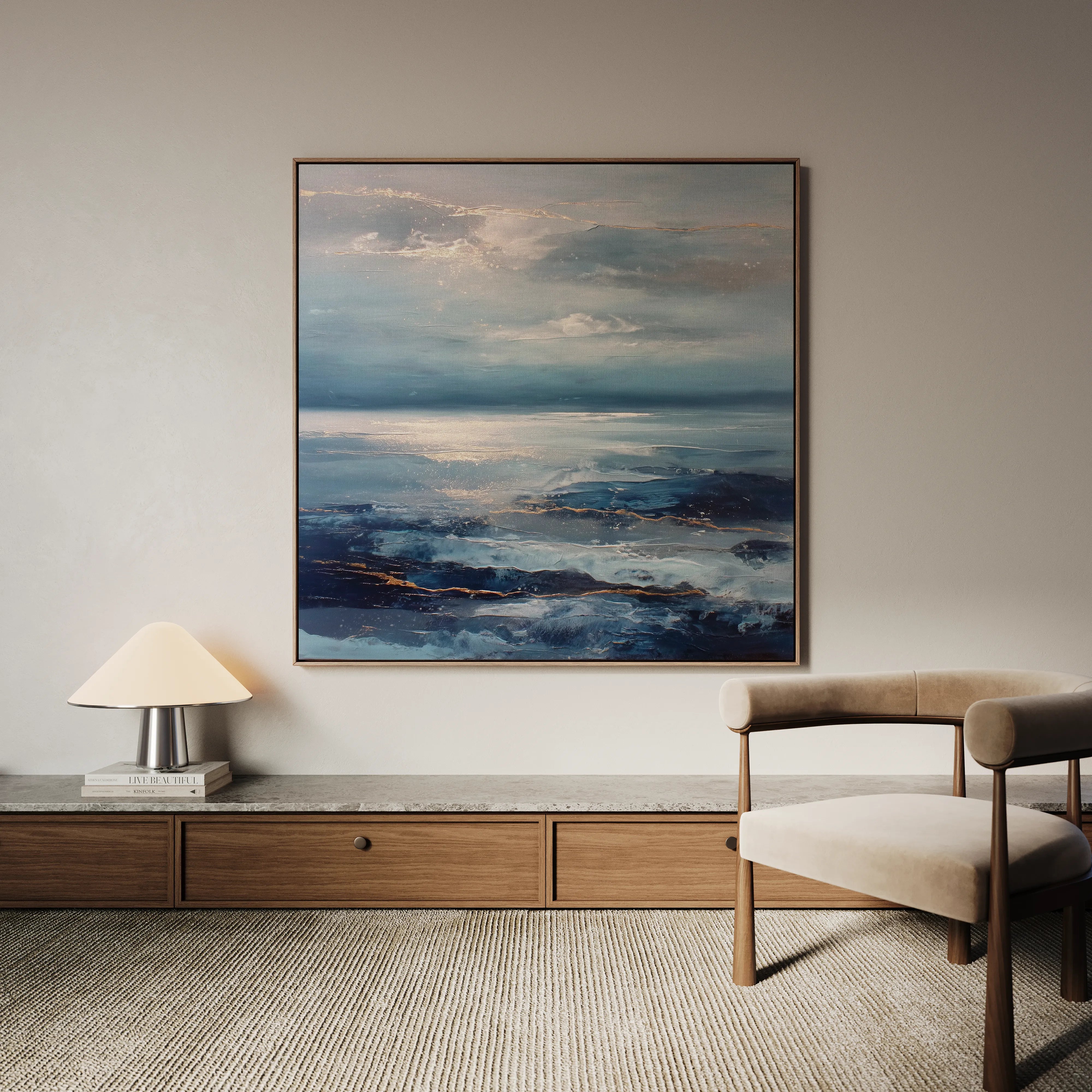 Abstract 1427 Canvas Art 60 x 60 cm / Black