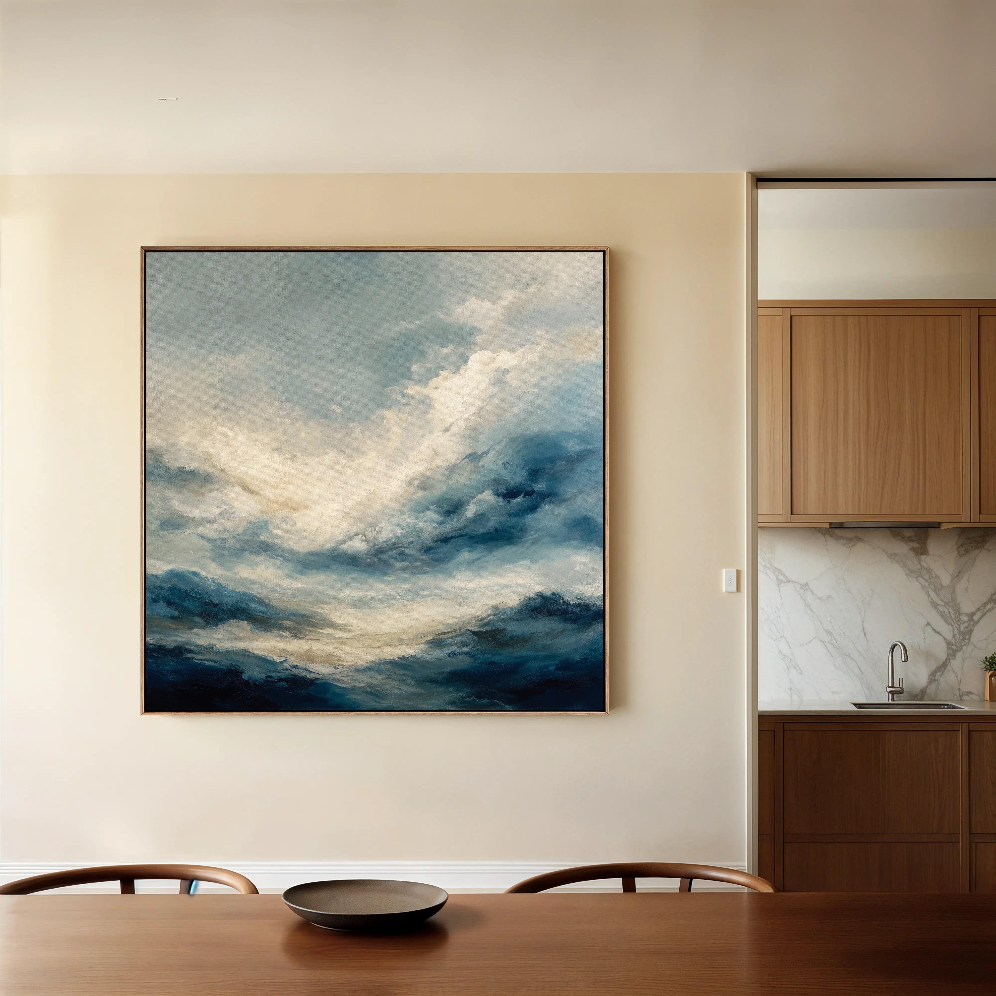 Abstract 1428 Canvas Art 60 x 60 cm / Black