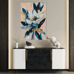 Floral 1428 Canvas Art 60 x 40 cm / Black