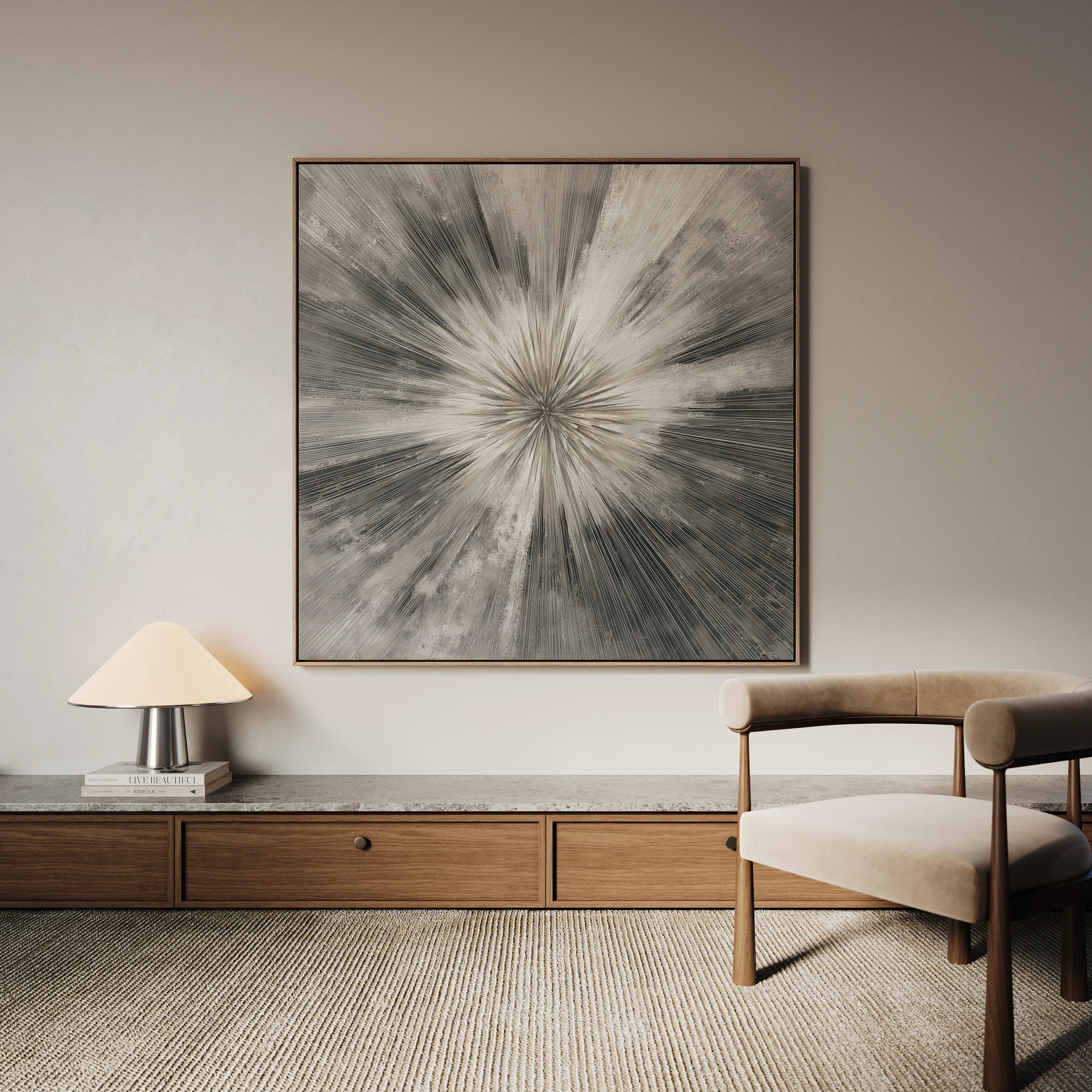Abstract 1429 Canvas Art 60 x 60 cm / Black
