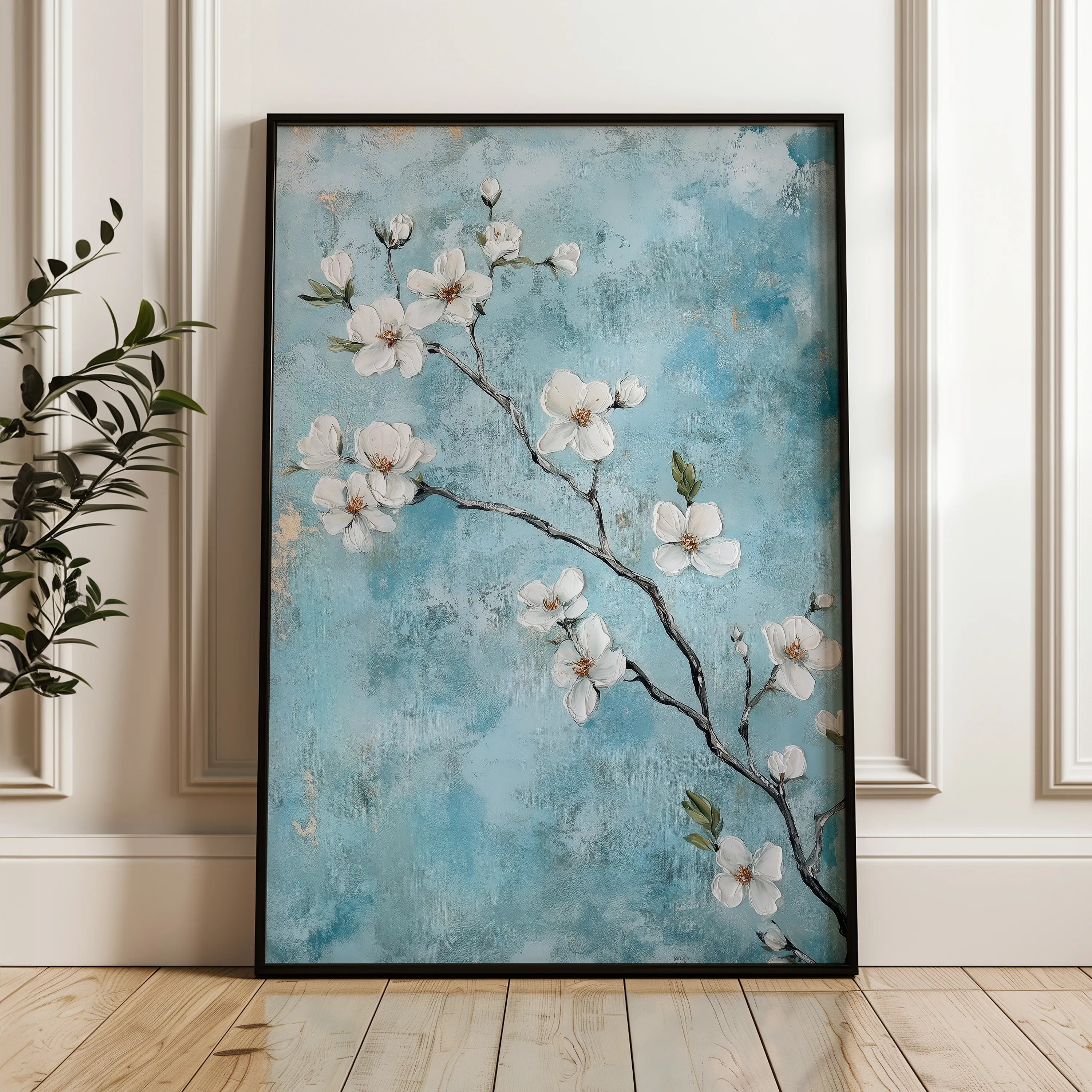 Floral 1429 Canvas Art 60 x 40 cm / Black