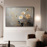 Floral 143 Canvas Art 60 x 40 cm / Black