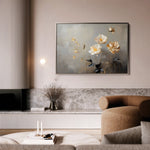 Floral 143 Canvas Art 60 x 40 cm / Black
