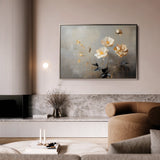 Floral 143 Canvas Art 60 x 40 cm / Black
