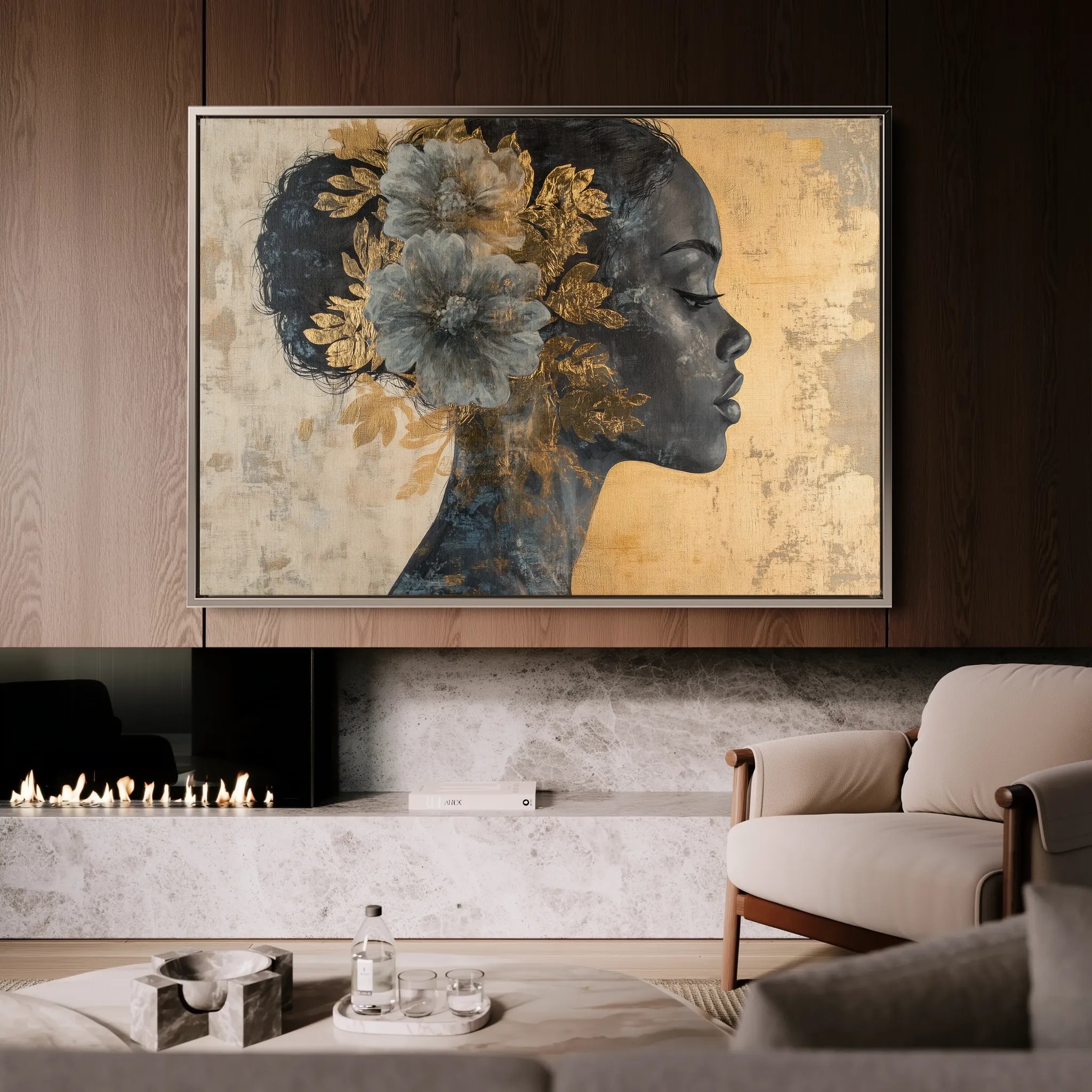 Portrait 143 Canvas Art 60 x 40 cm / Black
