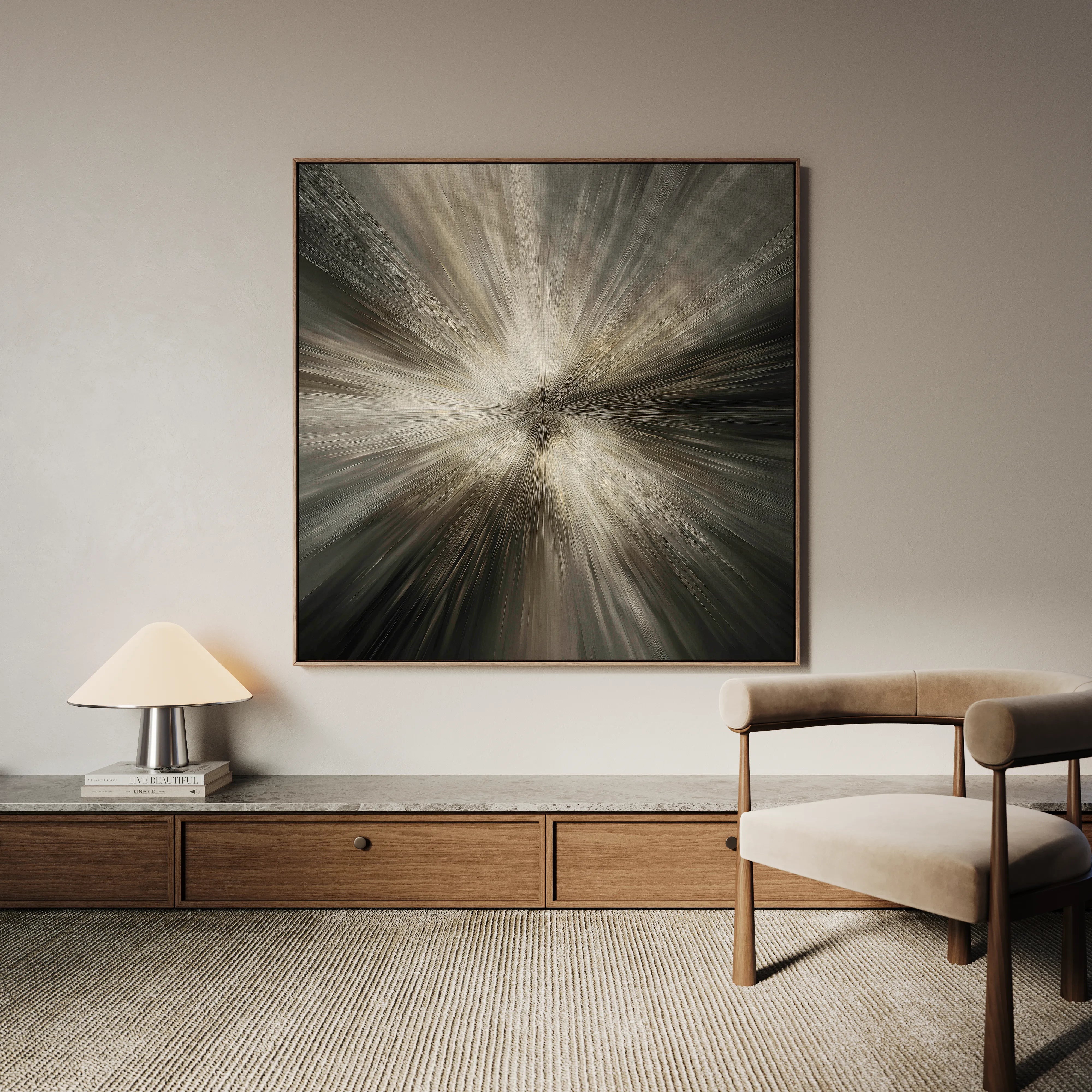 Abstract 1430 Canvas Art 60 x 60 cm / Black