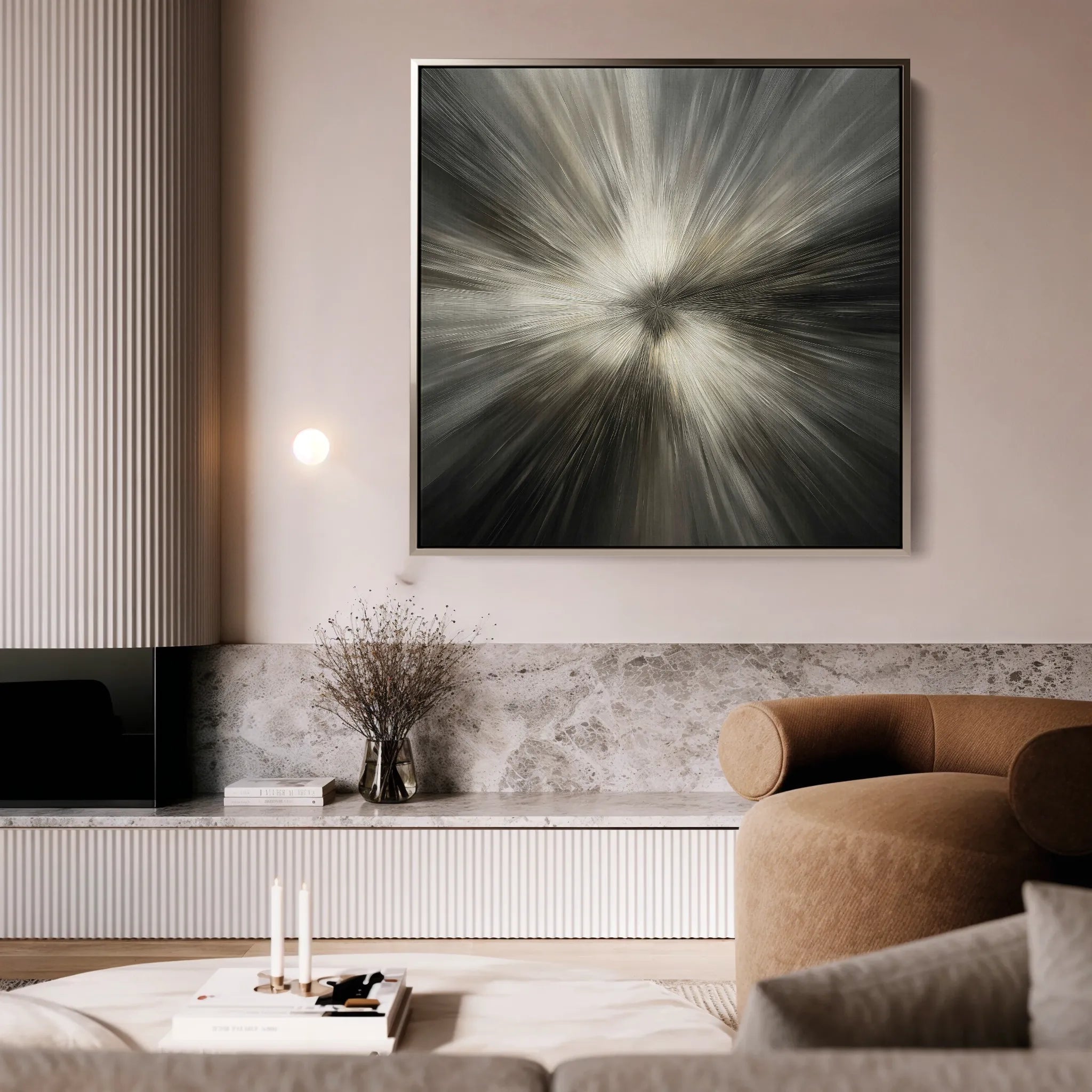Abstract 1430 Canvas Art 60 x 60 cm / Black