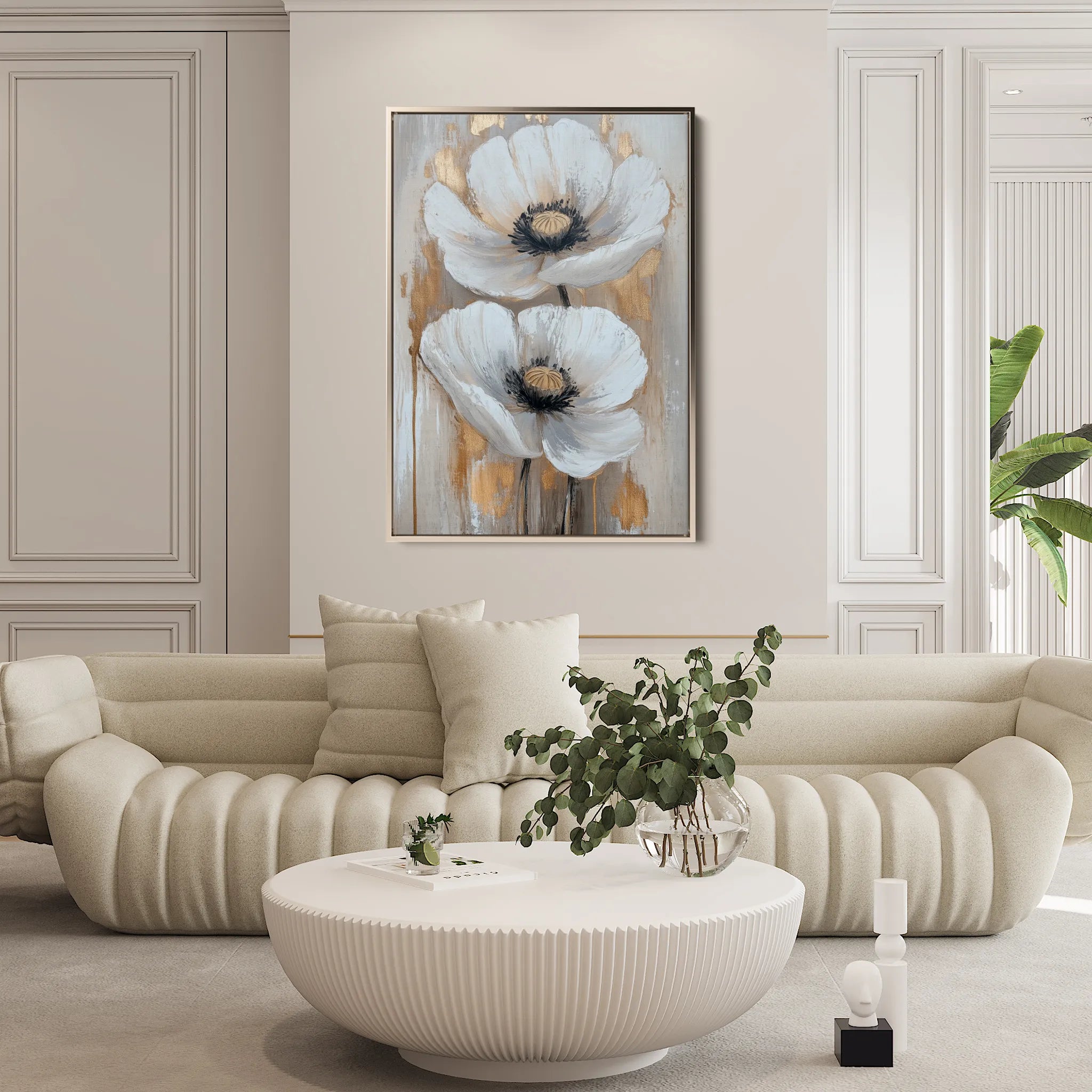 Floral 1430 Canvas Art 60 x 40 cm / Black