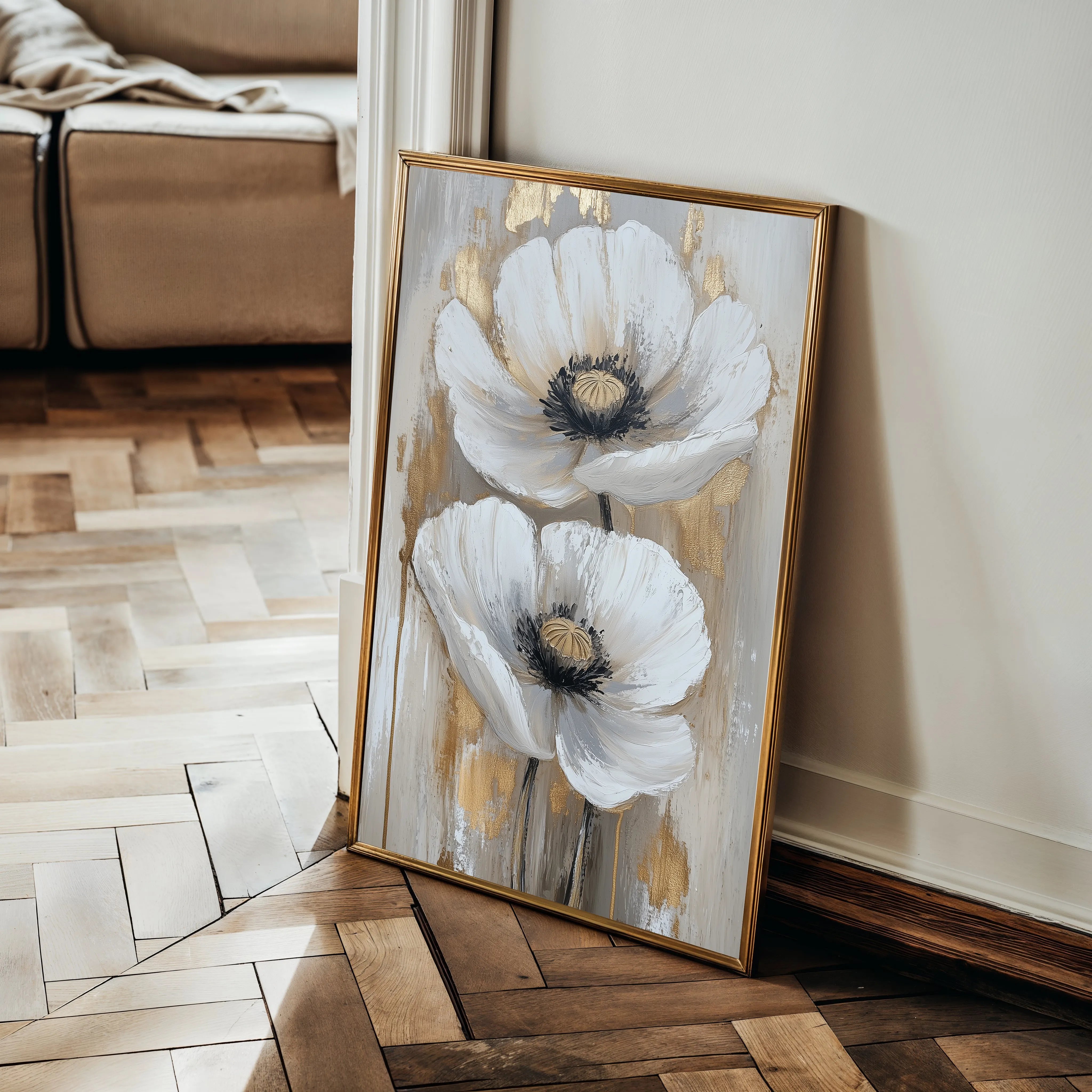 Floral 1430 Canvas Art 60 x 40 cm / Black
