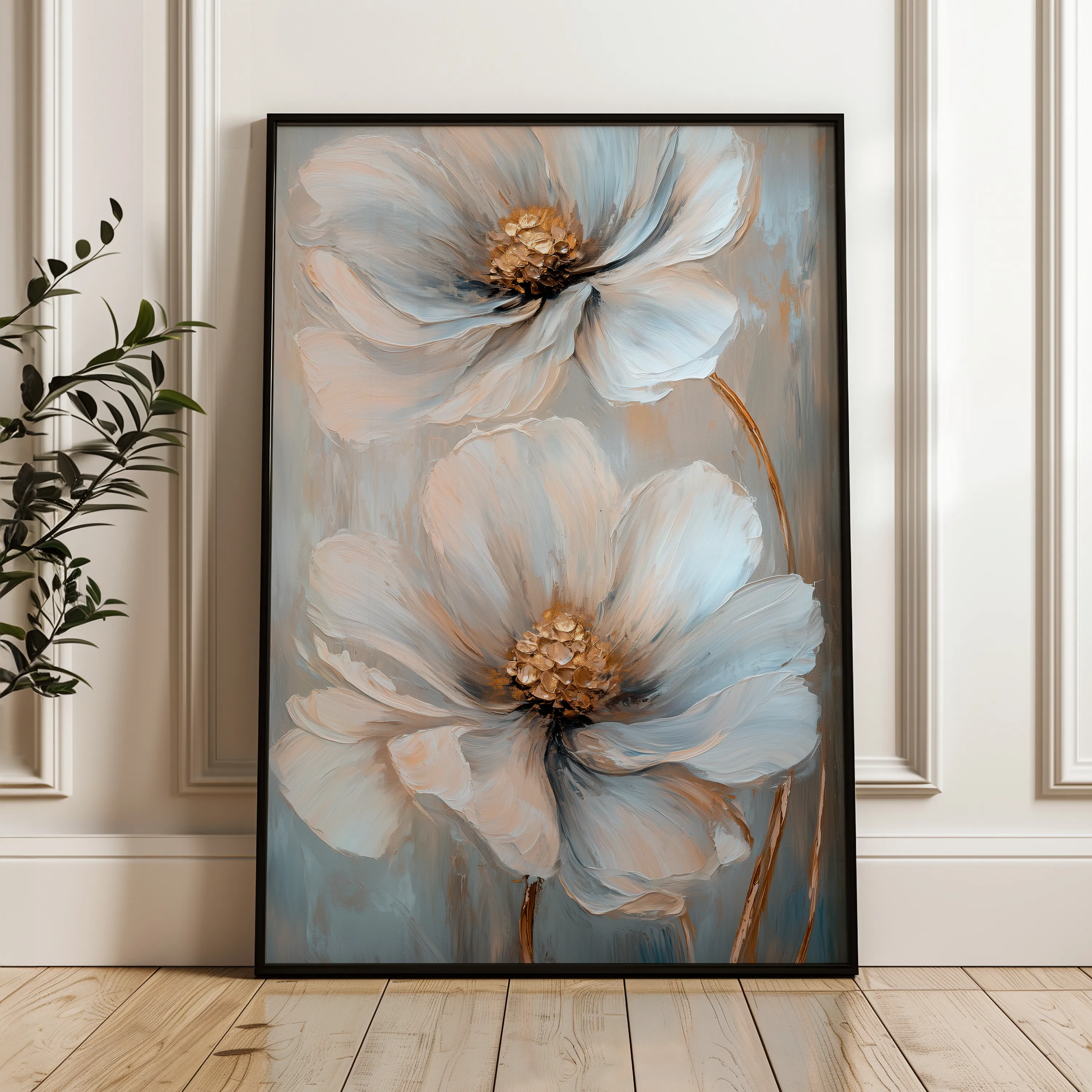 Floral 1431 Canvas Art 60 x 40 cm / Black
