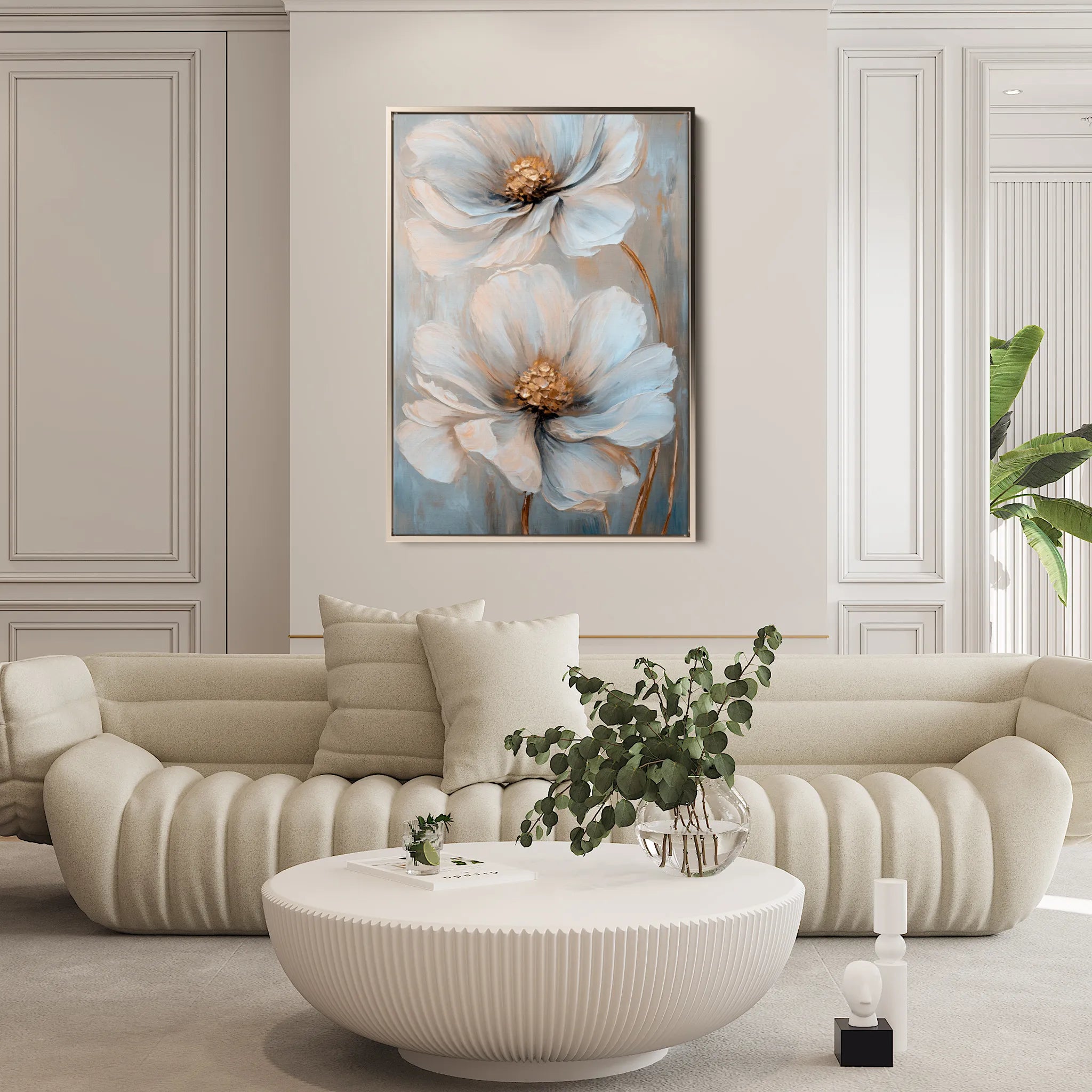Floral 1431 Canvas Art 60 x 40 cm / Black