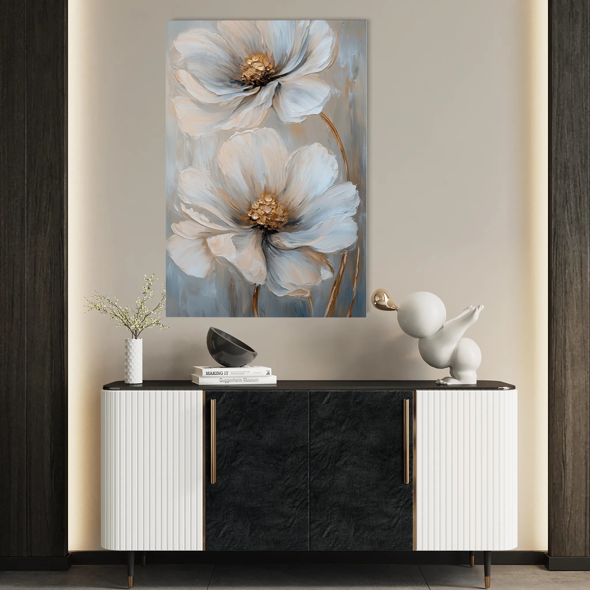 Floral 1431 Canvas Art 60 x 40 cm / Black