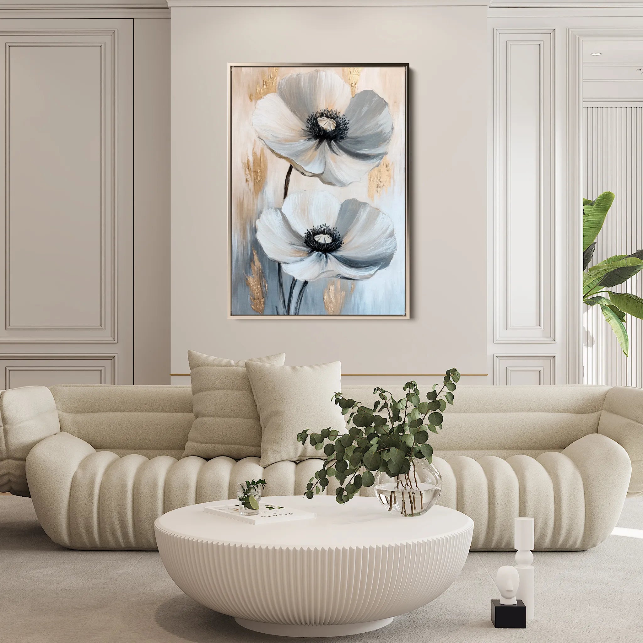 Floral 1432 Canvas Art 60 x 40 cm / Black