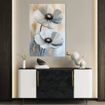 Floral 1432 Canvas Art 60 x 40 cm / Black