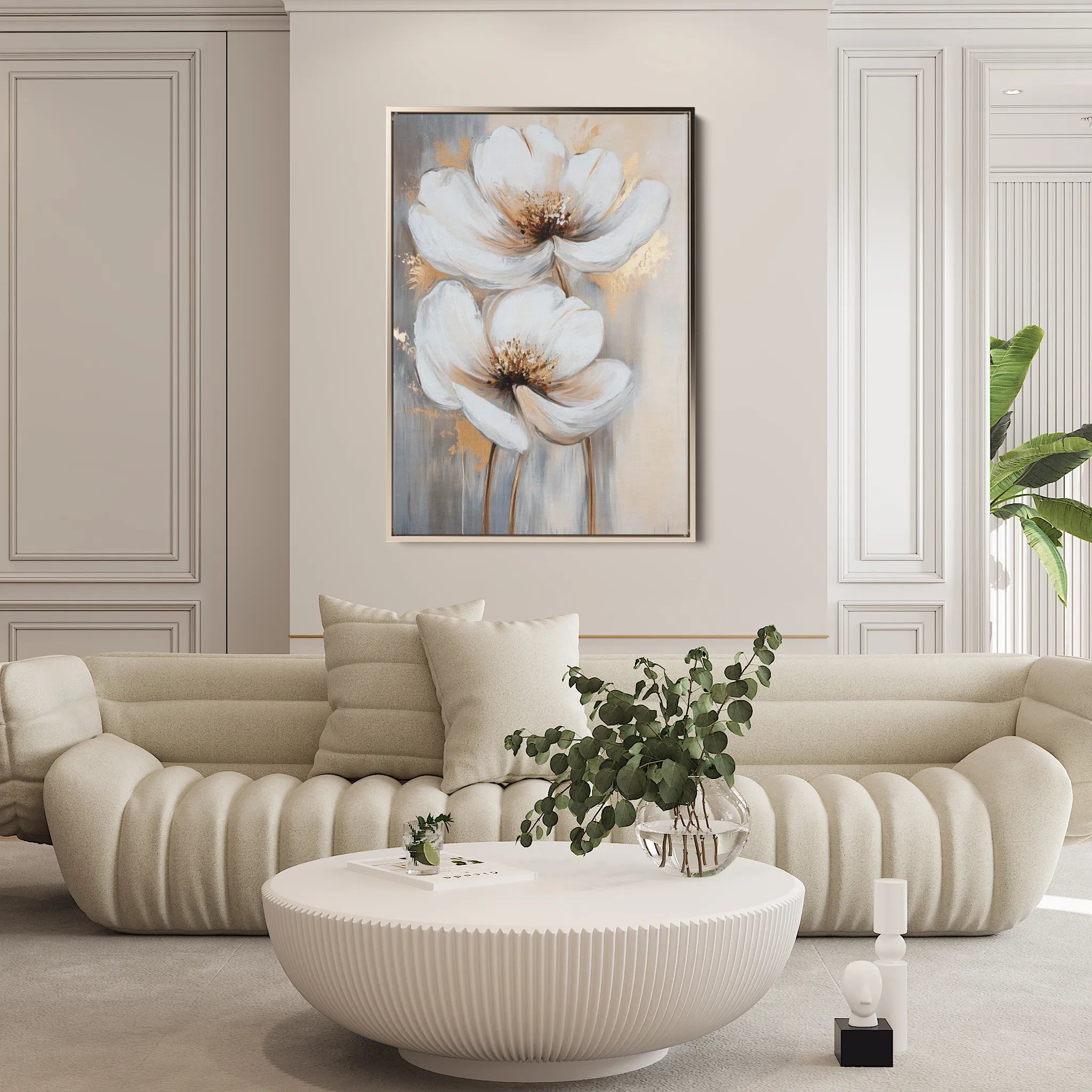 Floral 1433 Canvas Art 60 x 40 cm / Black