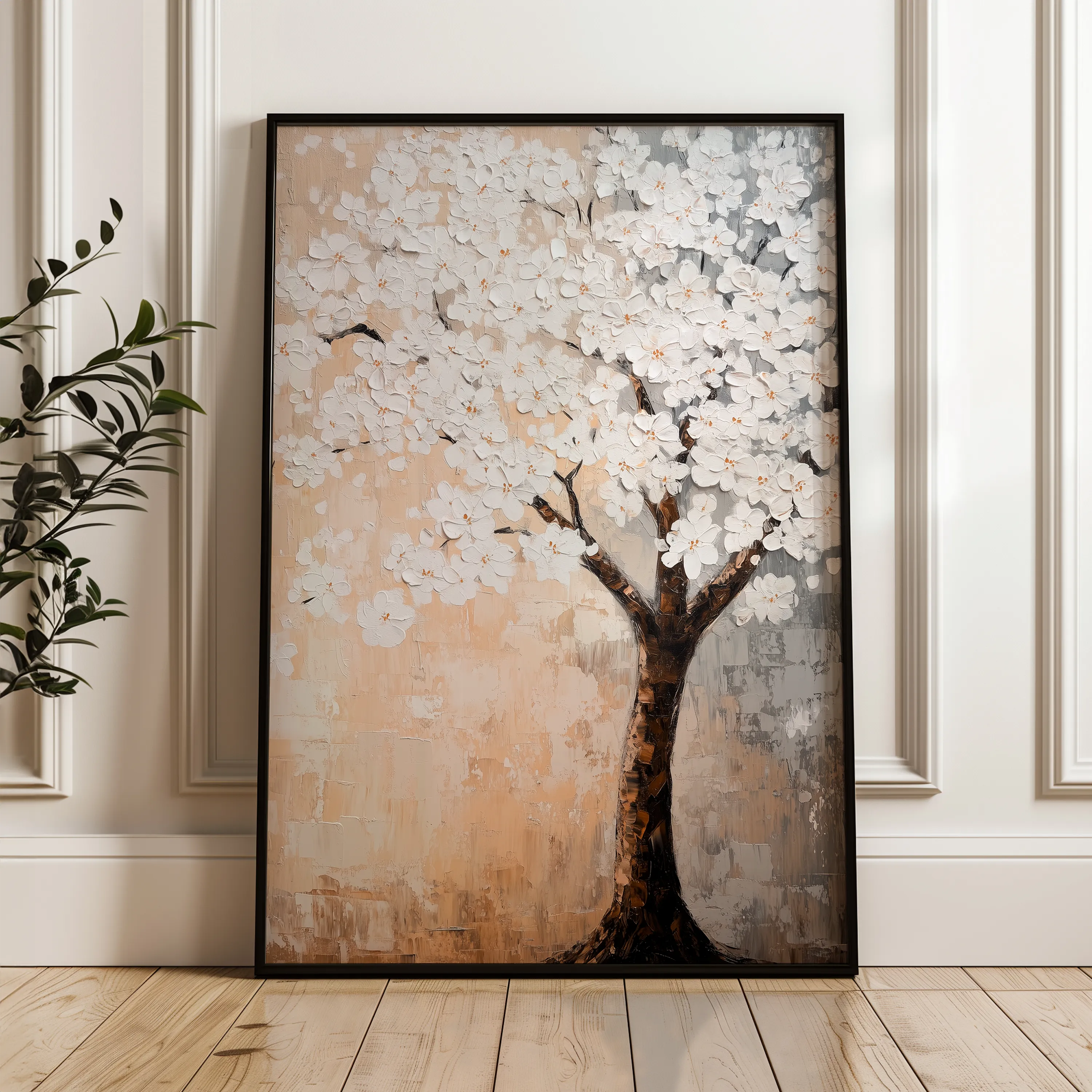 Floral 1434 Canvas Art 60 x 40 cm / Black